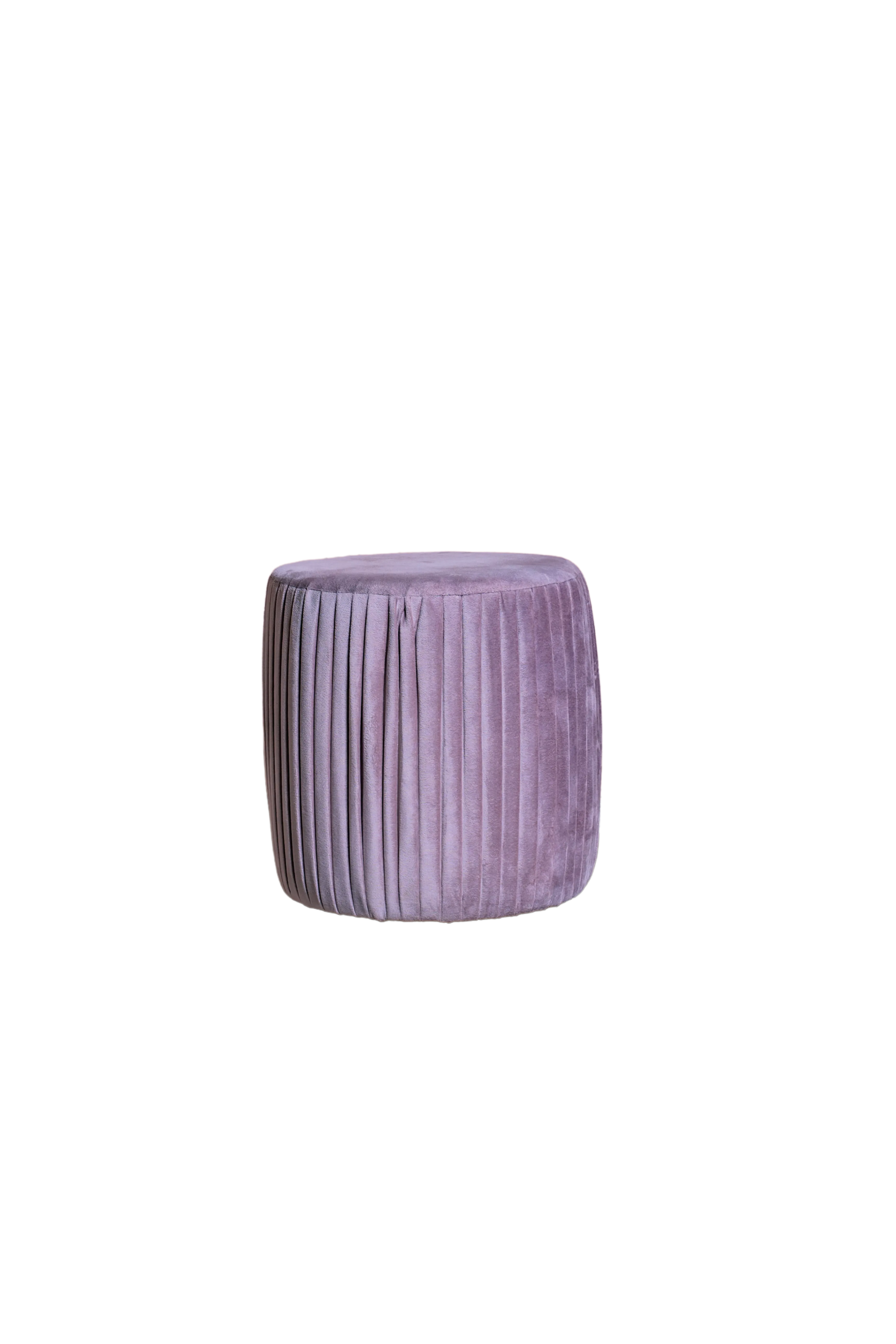 PLISSÉ CYLINDER - Pouf alto rosa plissettato