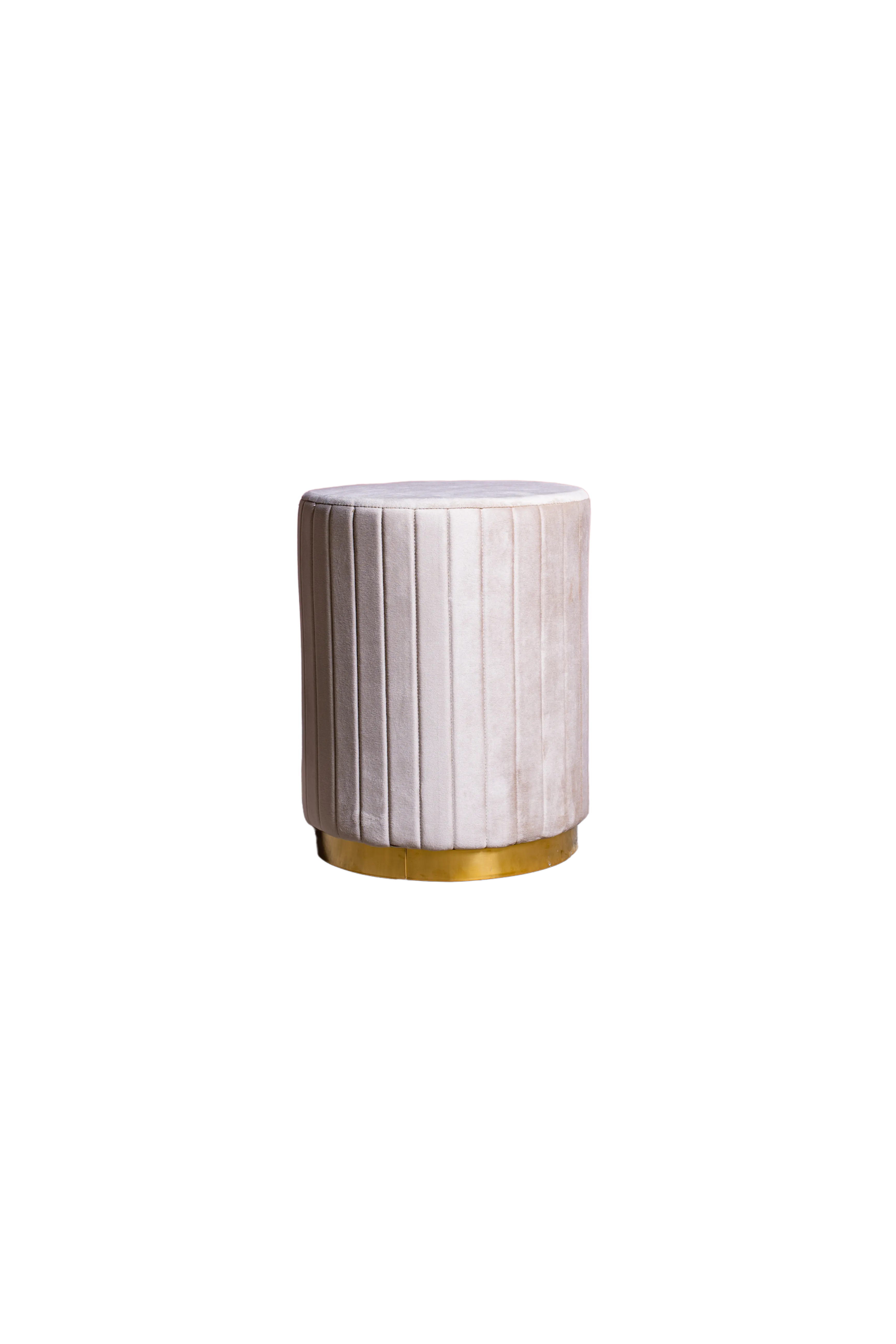 ROME CYLINDER - Pouf ecru con cuciture verticali