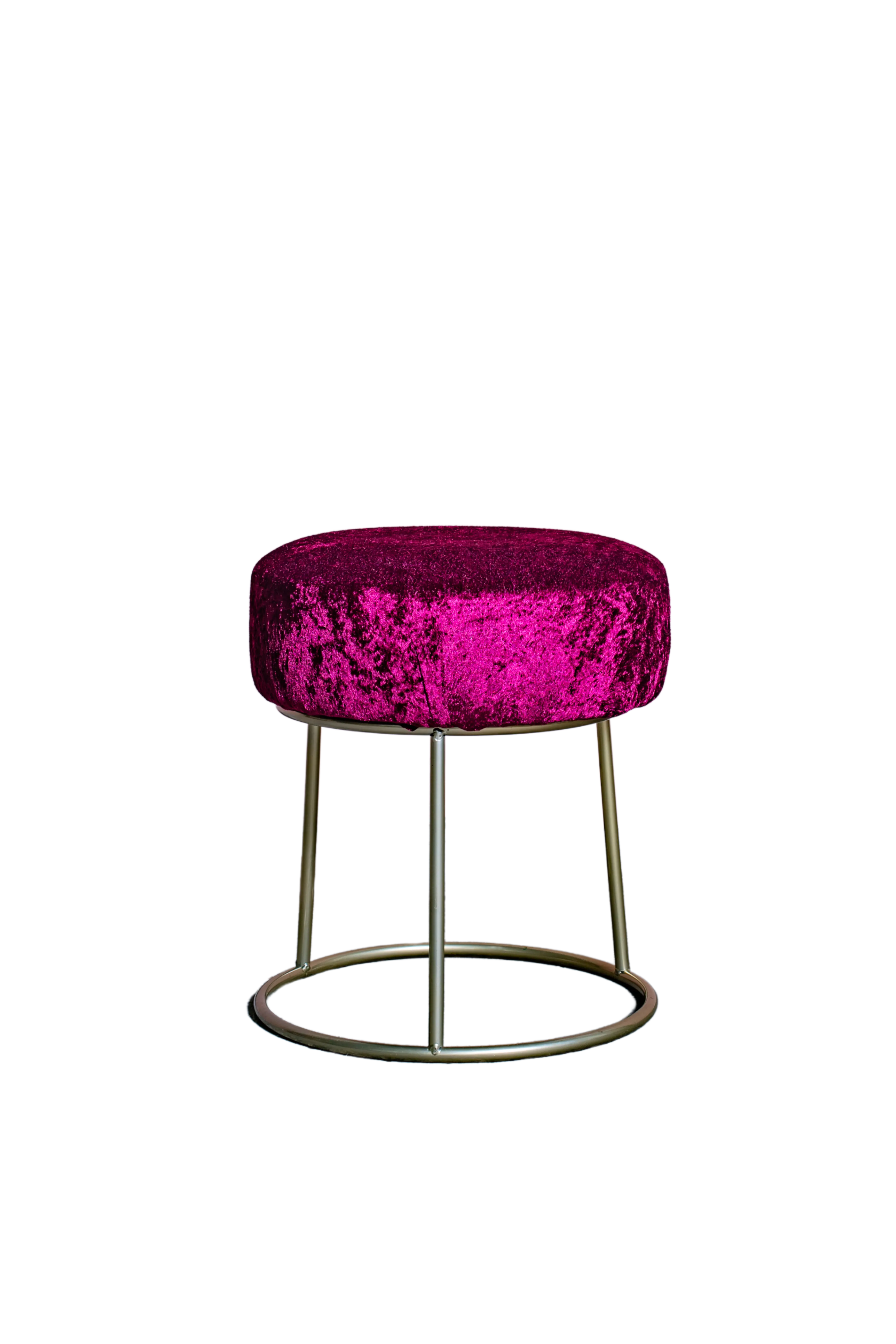 UFO - Pouf bordeaux con struttura oro