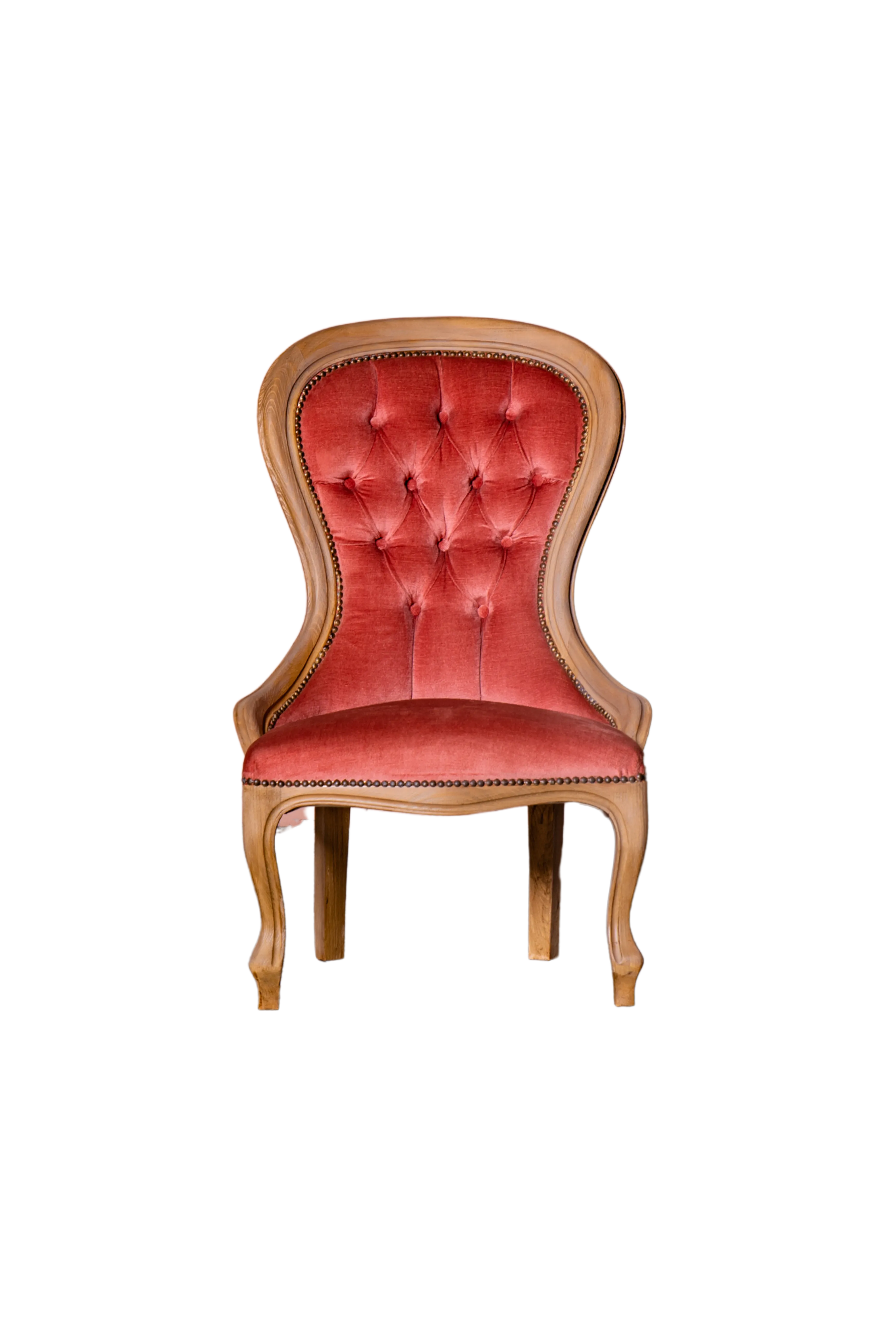 POMPADUR - Poltroncina in velluto Rosa - Struttura in Legno