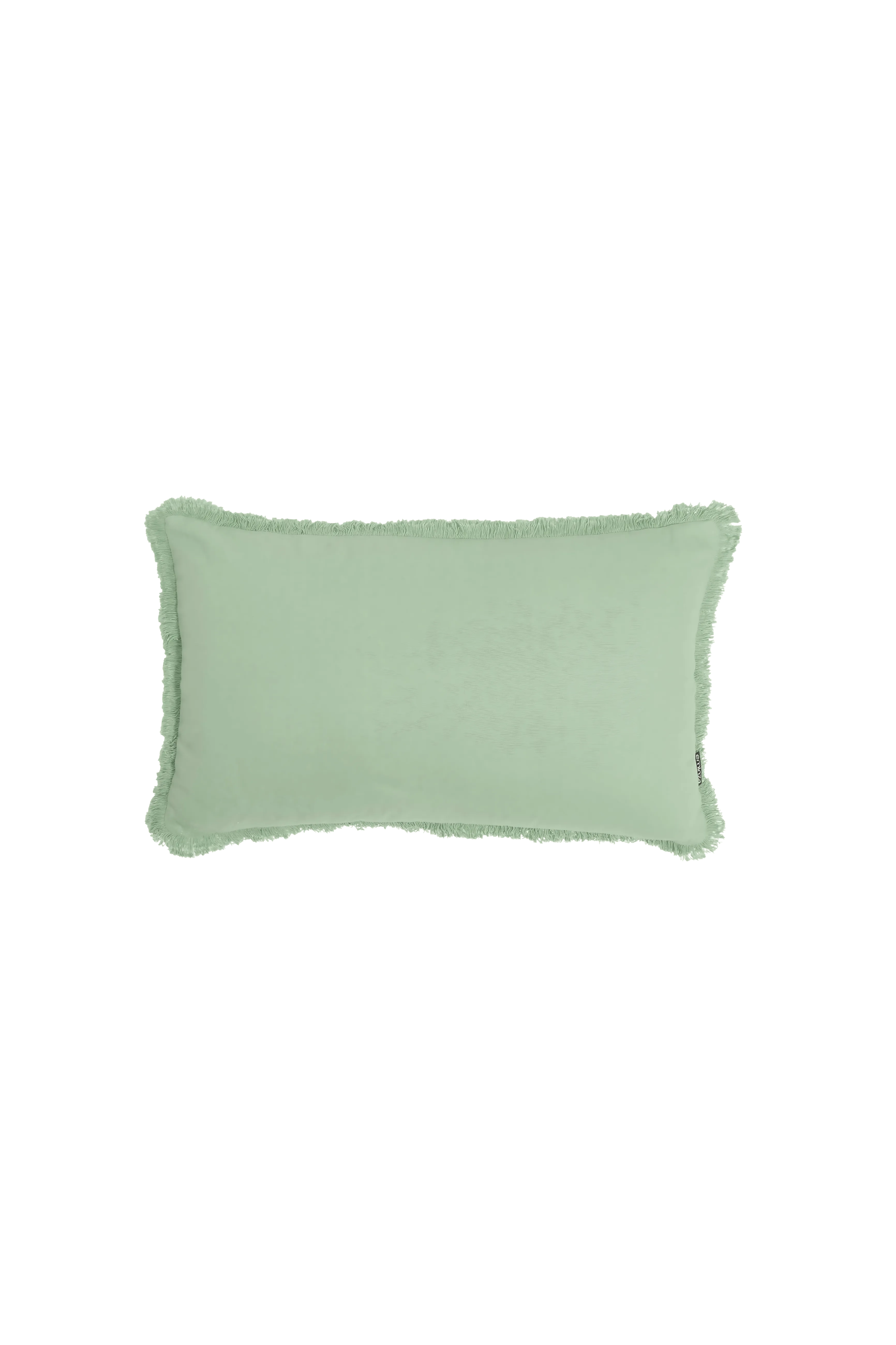 Cuscino con frange verde 