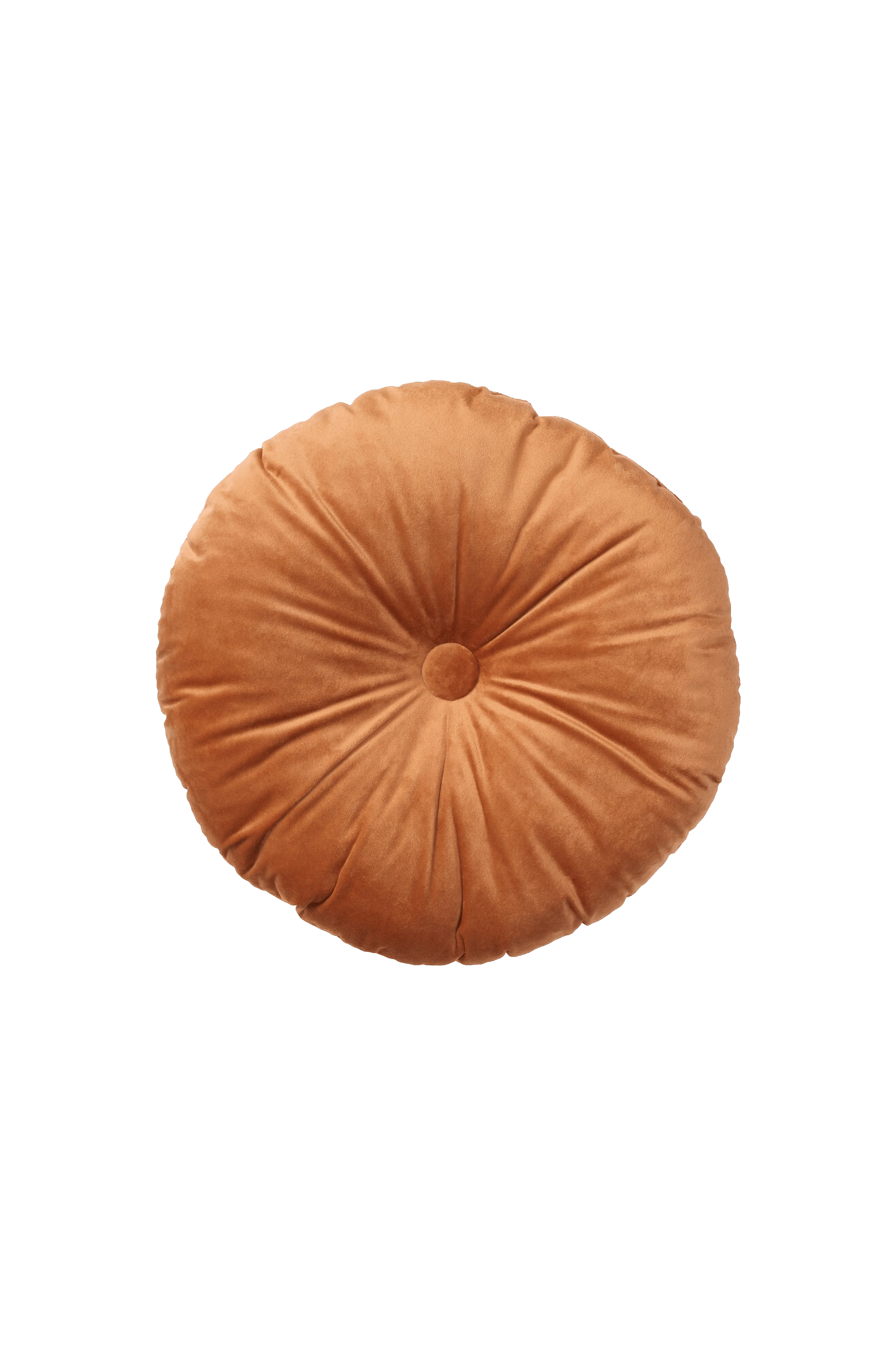 Cuscino rotondo con bottone ruggine