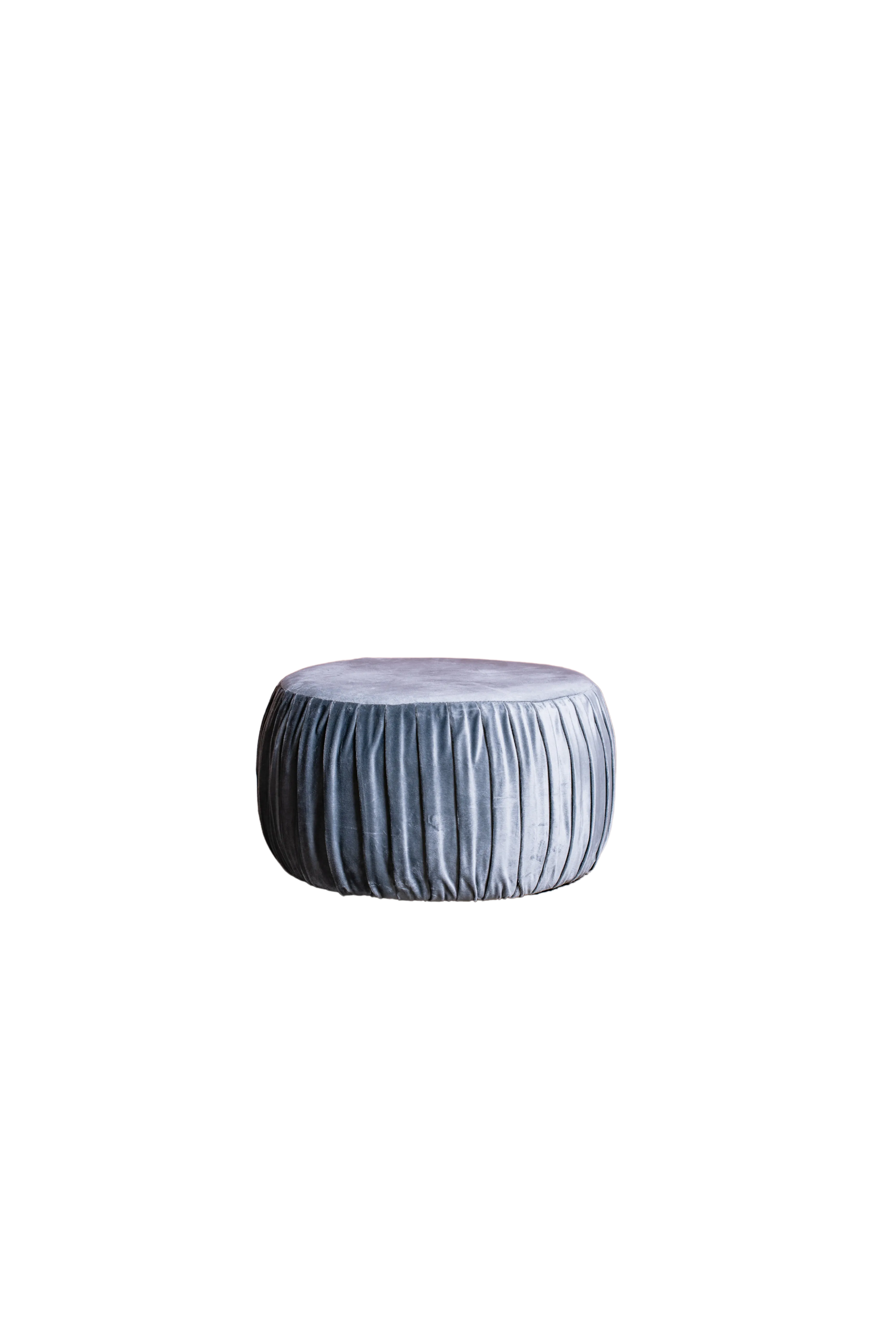 PLISSÉ LOW CYLINDER - Pouf basso plissettato grigio