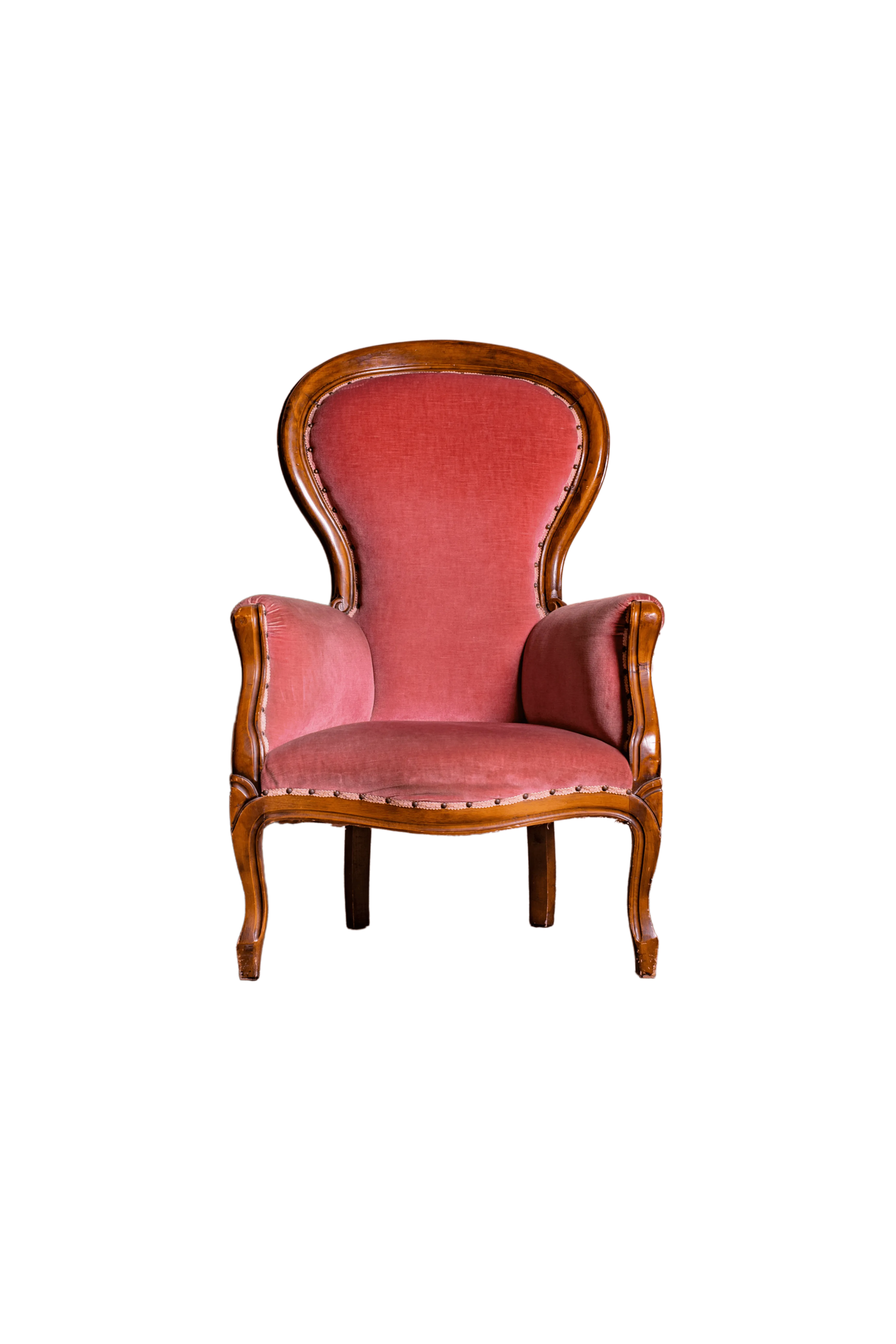 MARASCHINA - Poltrona in velluto Rosa Antico Scuro