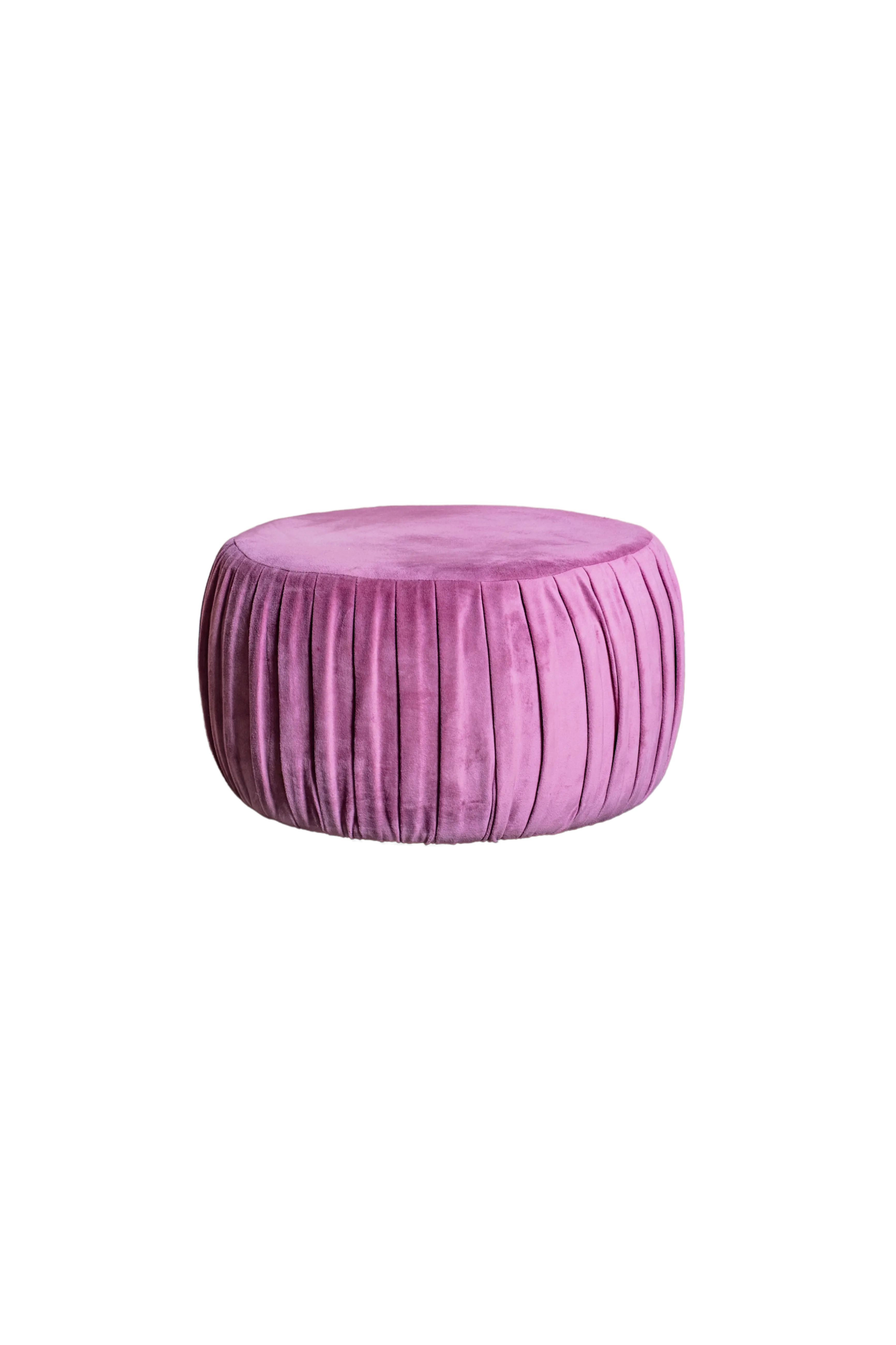 PLISSÉ LOW CYLINDER - Pouf basso plissettato rosa