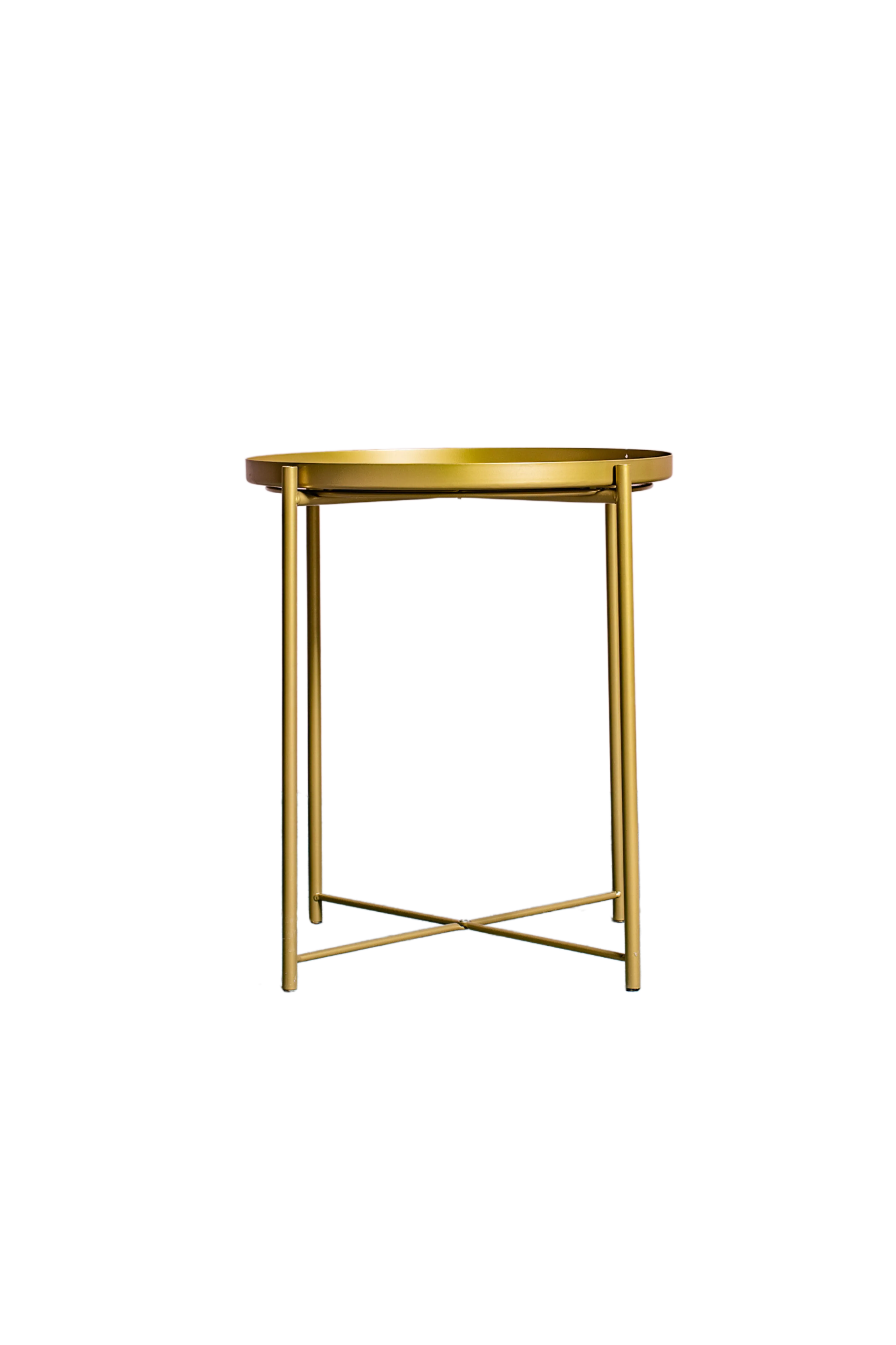 LO SVEDESE - Tavolino oro opaco tondo con vassoio