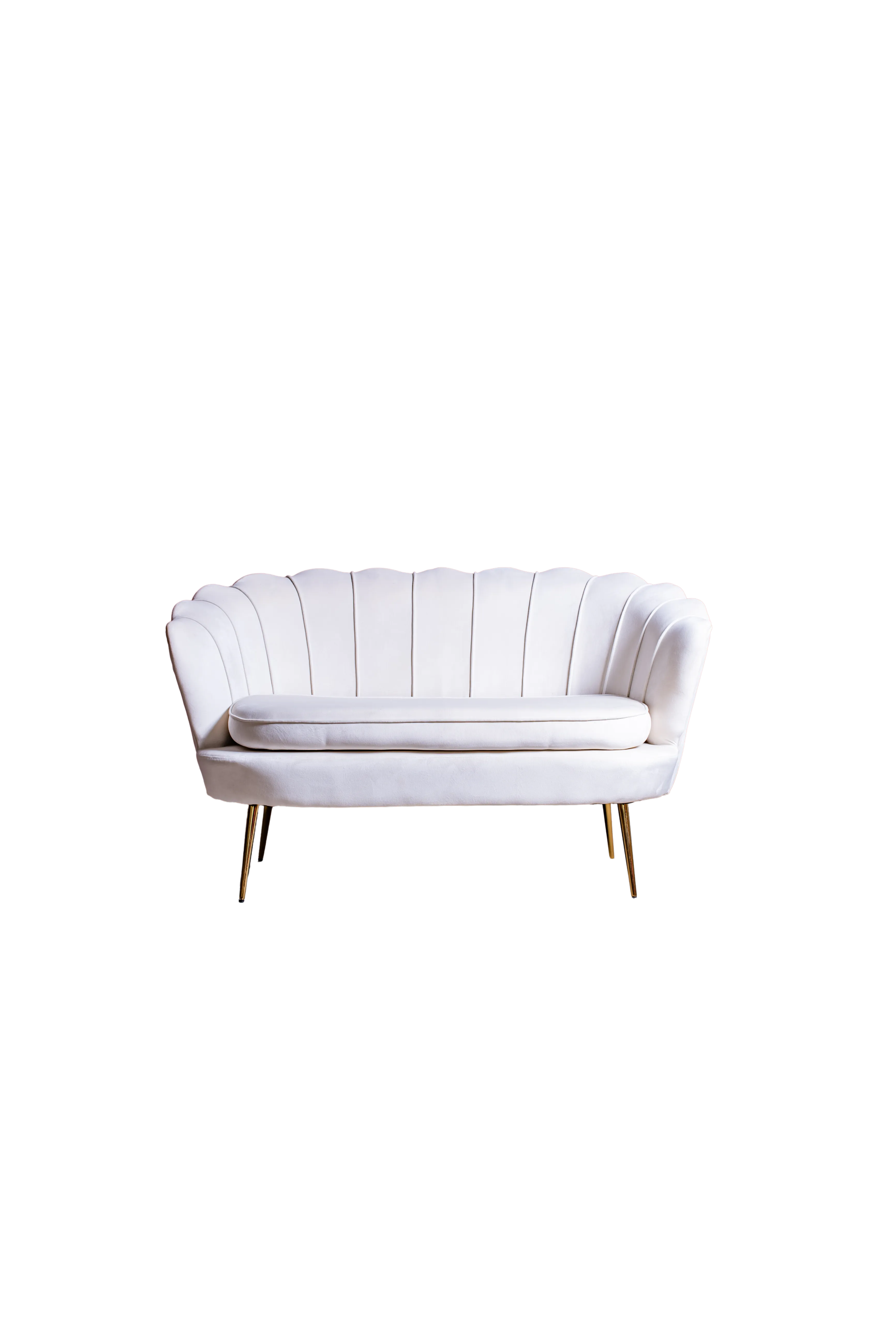 POLLY POCKET - Divano in velluto bianco a conchiglia.