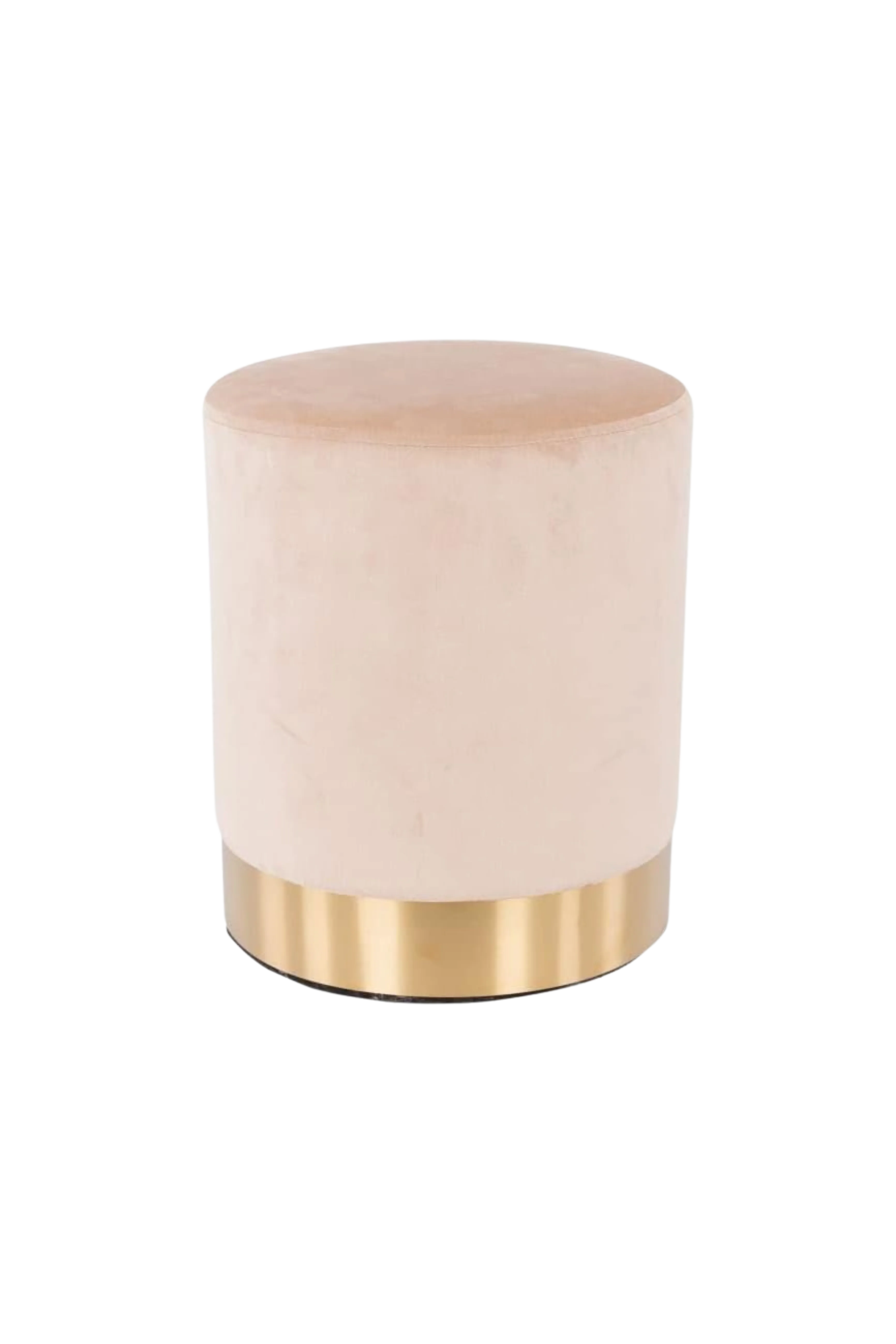 AVA - Pouf in velluto ava beige - Base oro