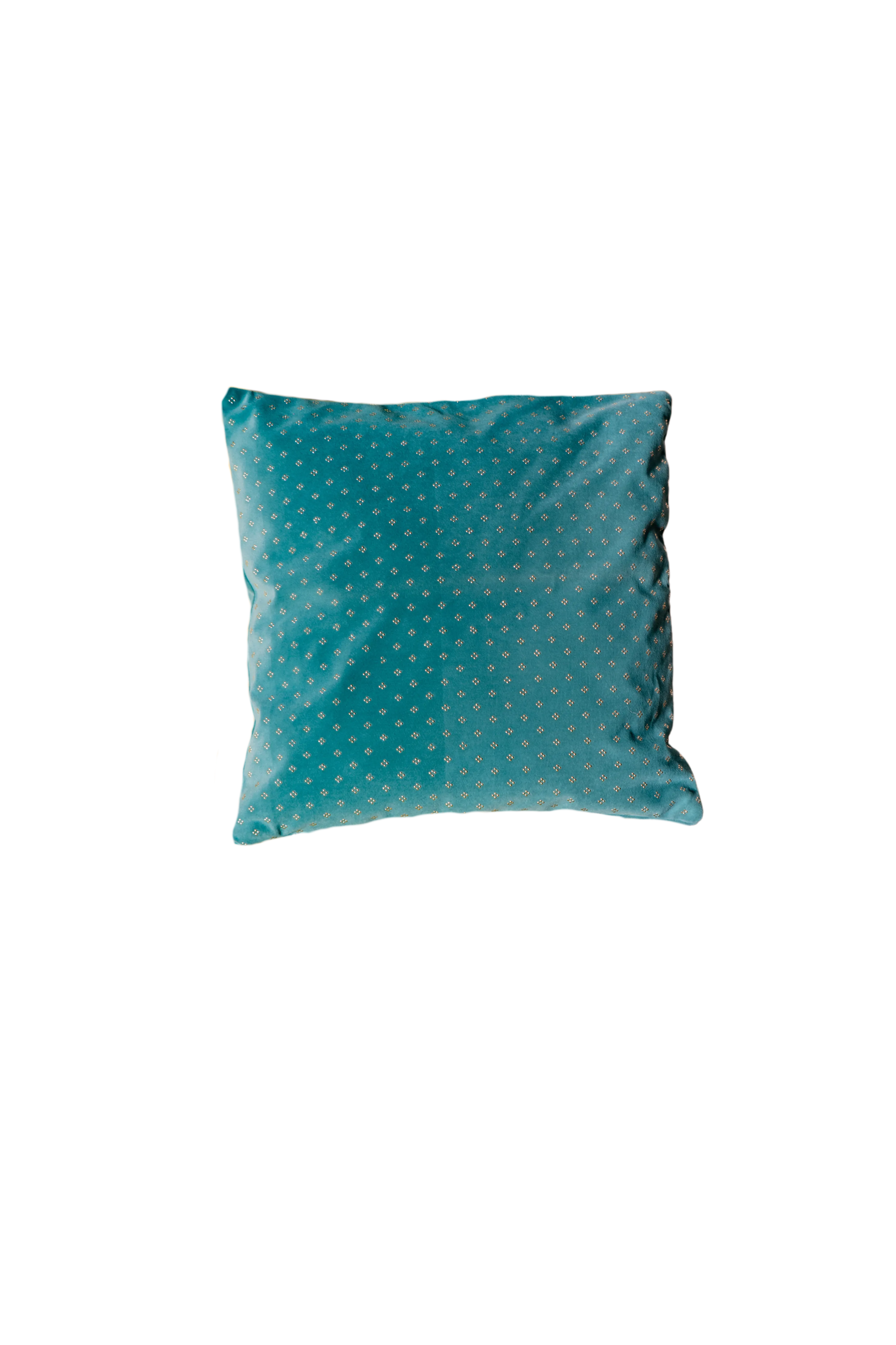 Cuscino velluto verde decorato oro