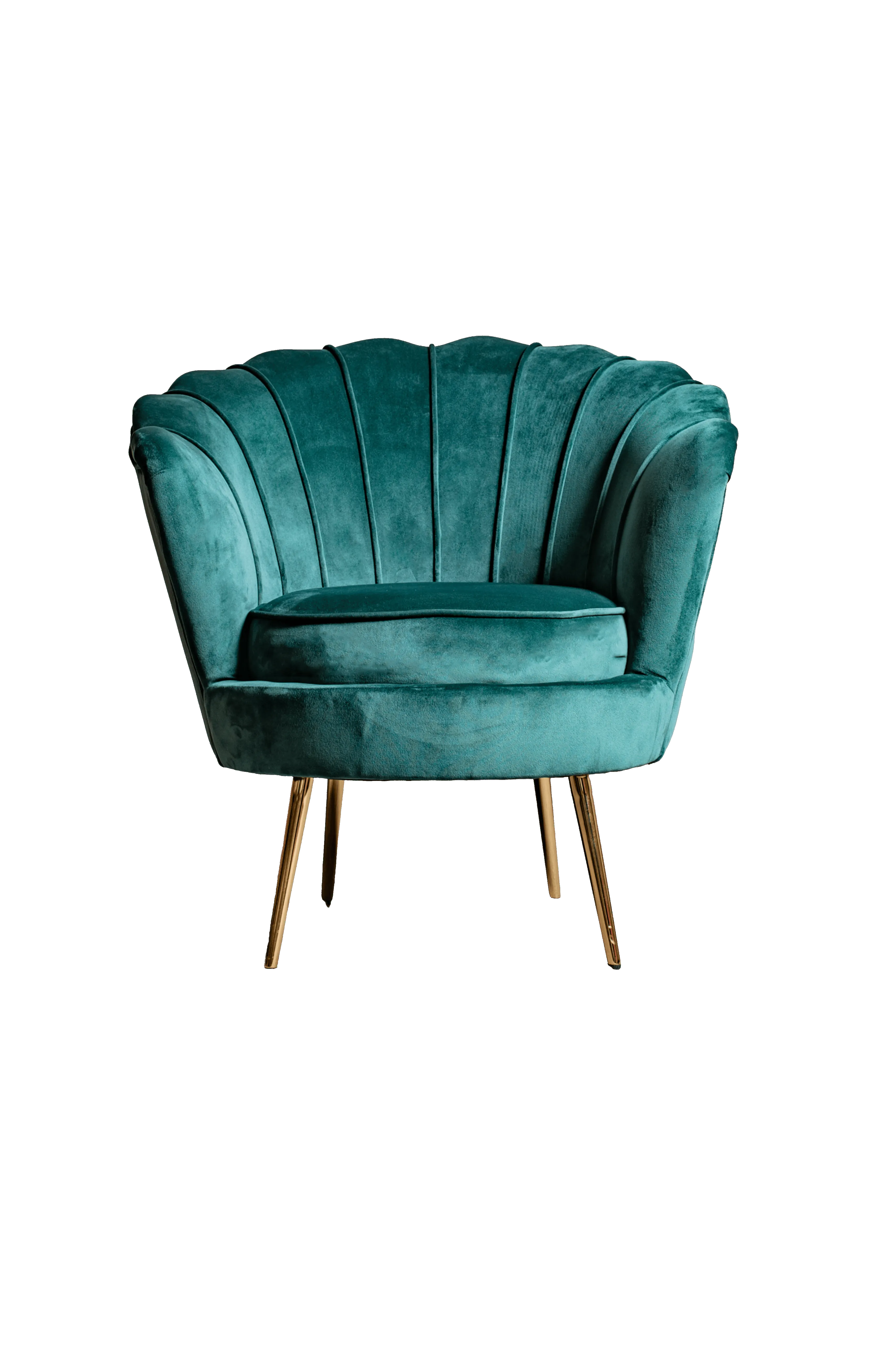 OTTAVIA -Poltrona in velluto verde bosco - Conchiglia