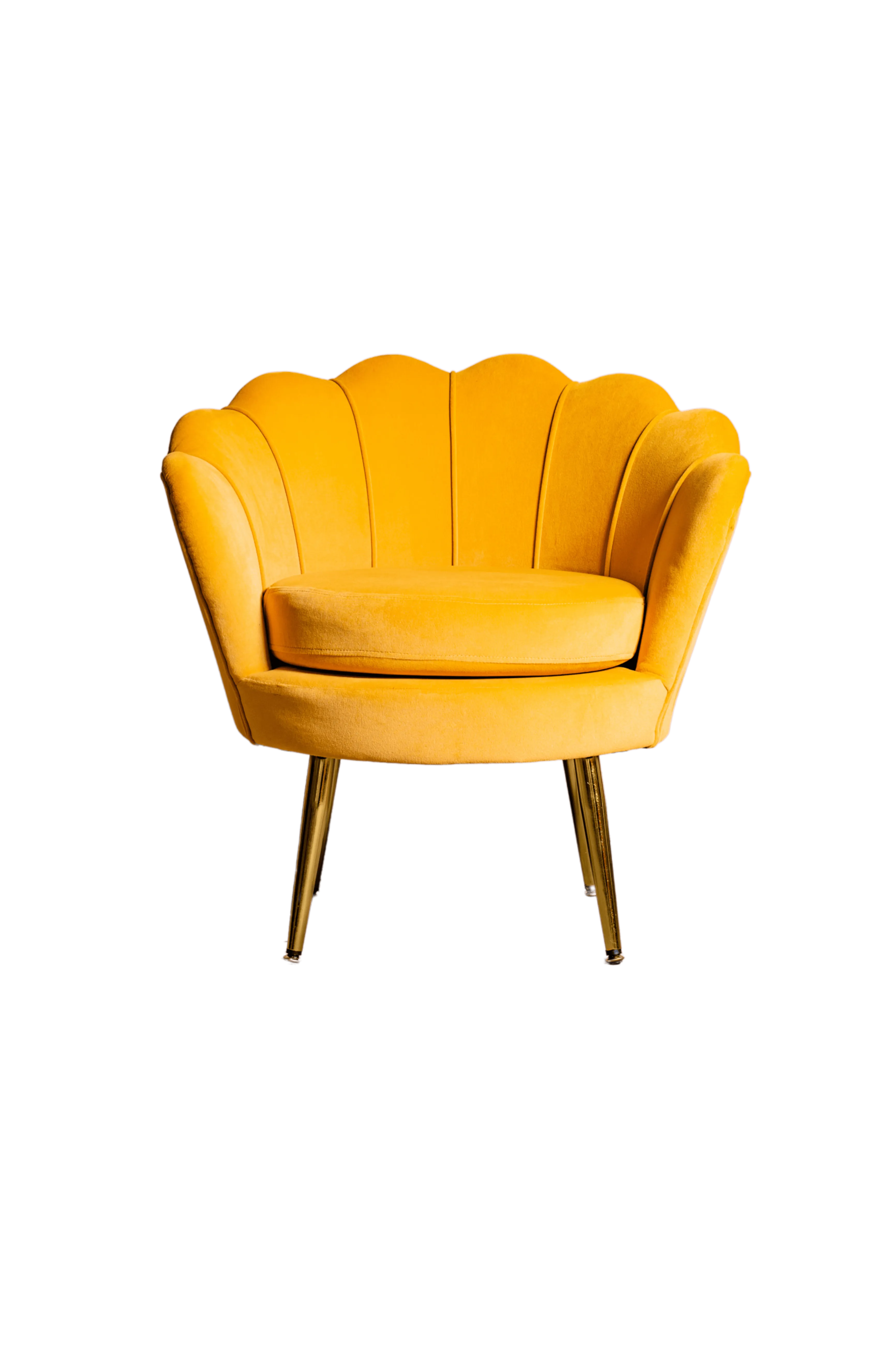 MANDARIN - Poltrona in velluto mandarino - Conchiglia