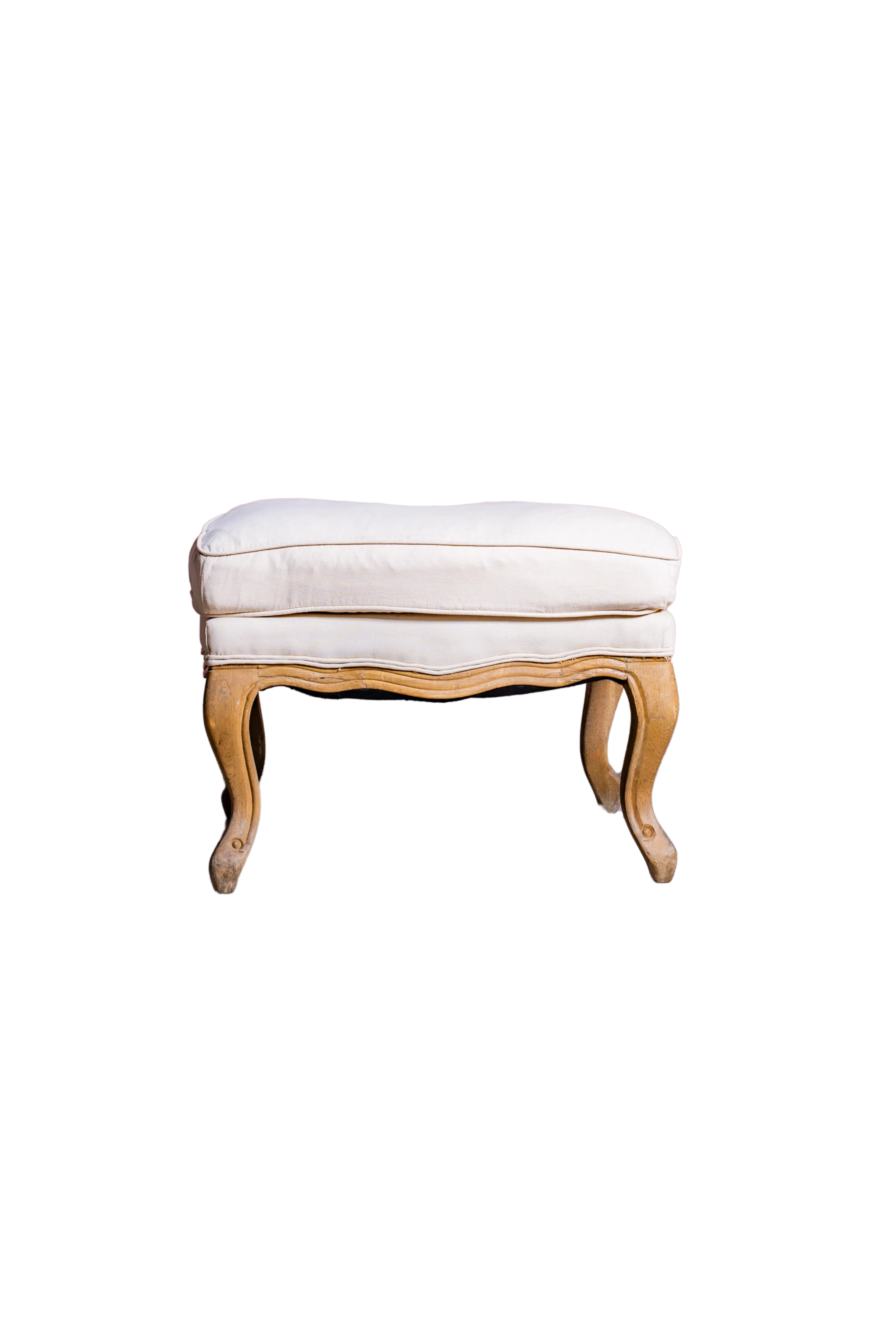 BOUDOIR - Pouf quadrato cotone avorio - Legno