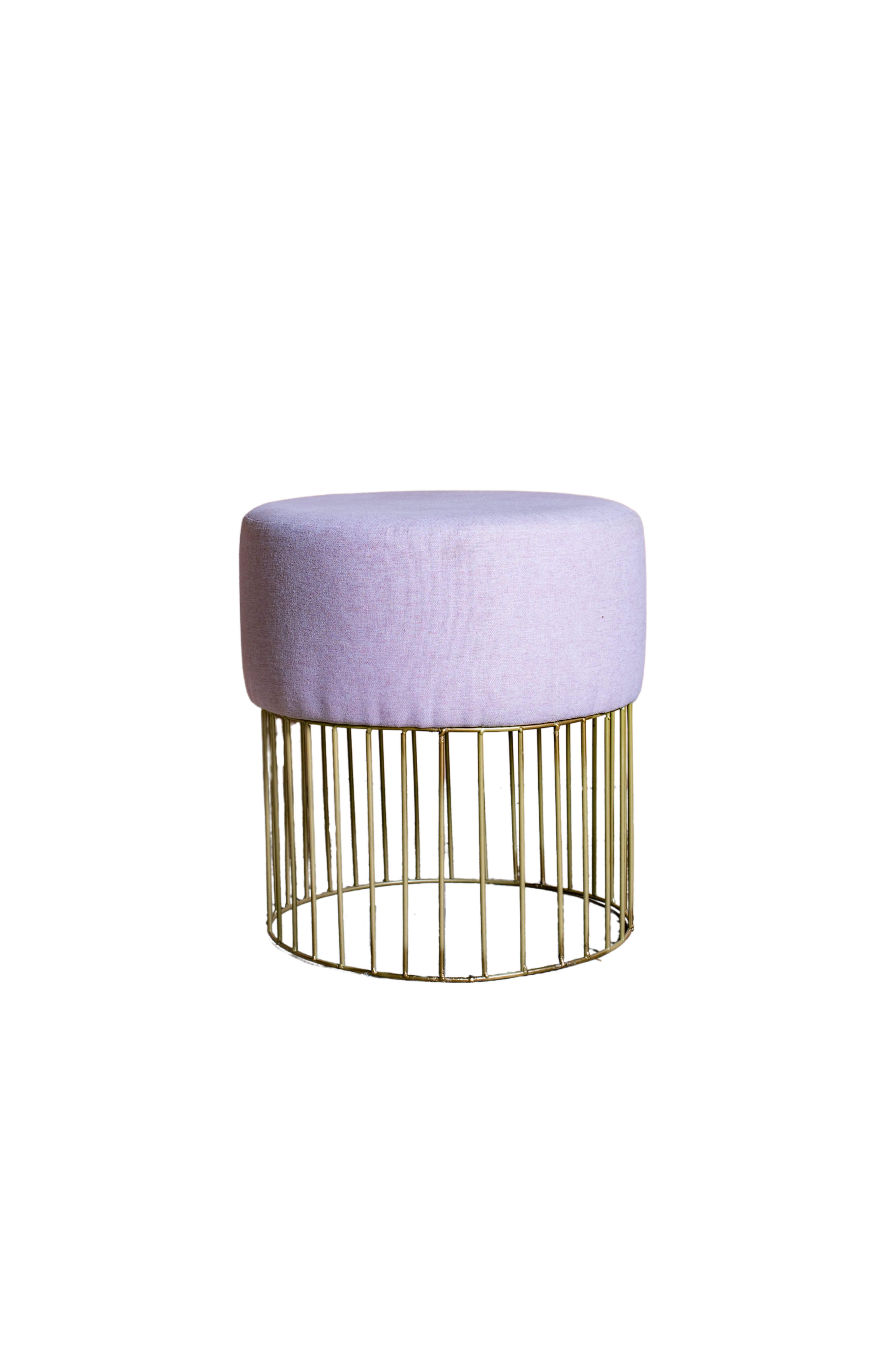 CAGE CYLINDER Pouf rosa - struttura oro