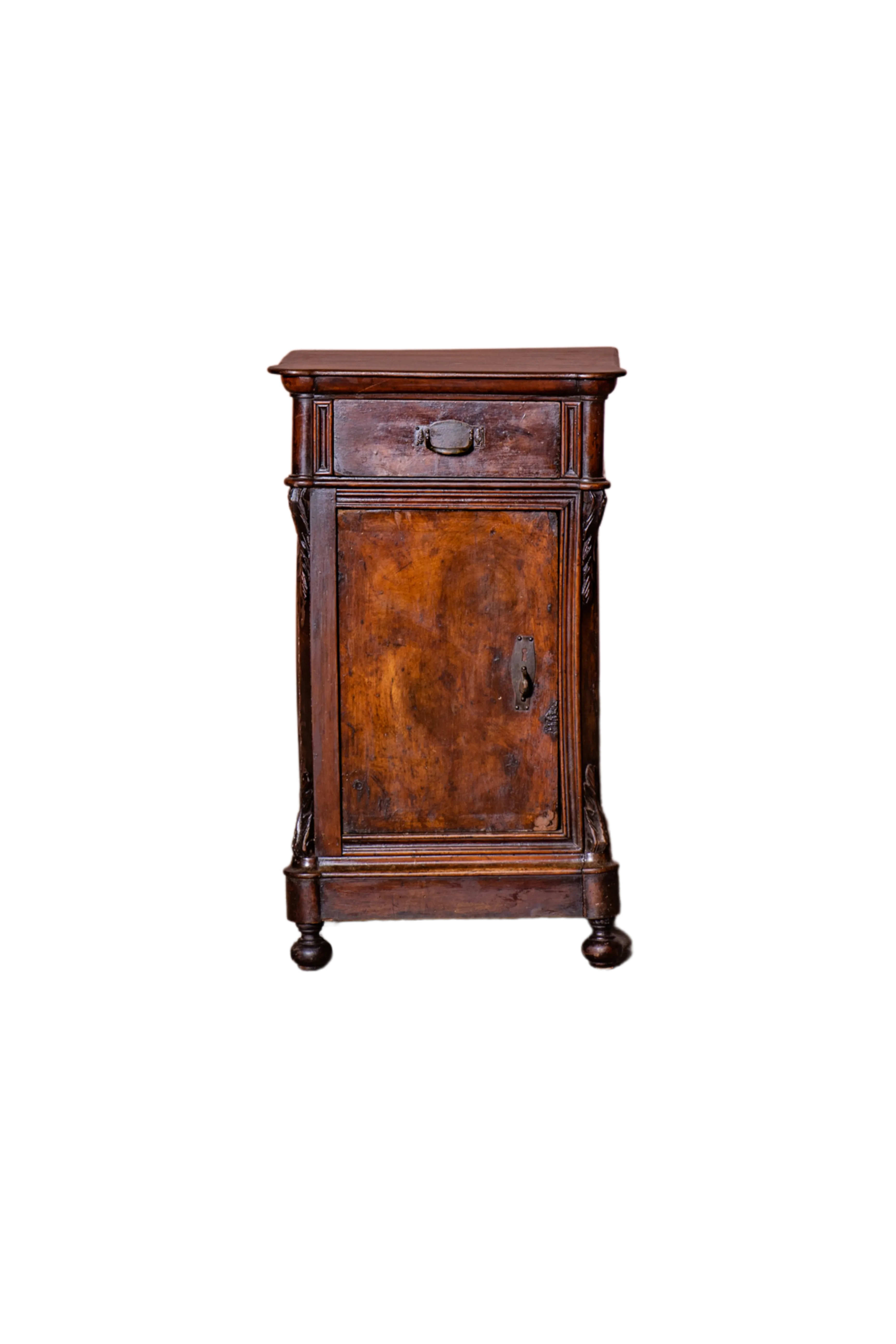 OLD DINO - Comodino legno lavorato 1 cassetto 1 anta