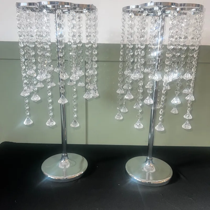 Crystal Wedding Centrepieces- Silver Table Top