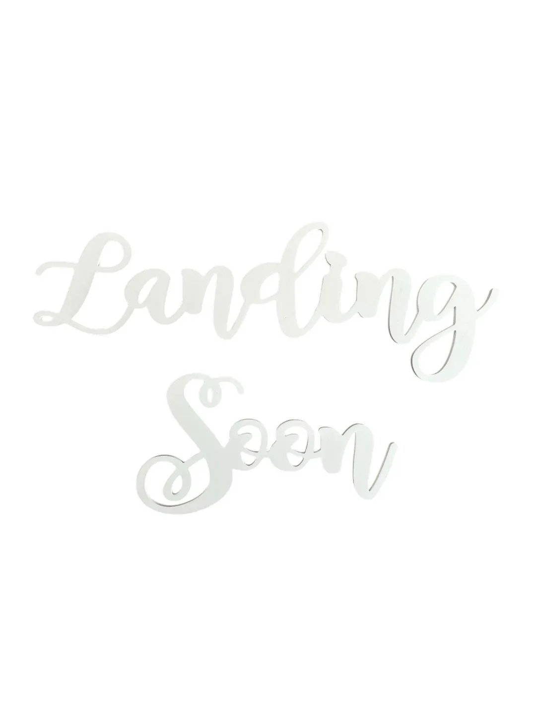 White Landing Soon Sign