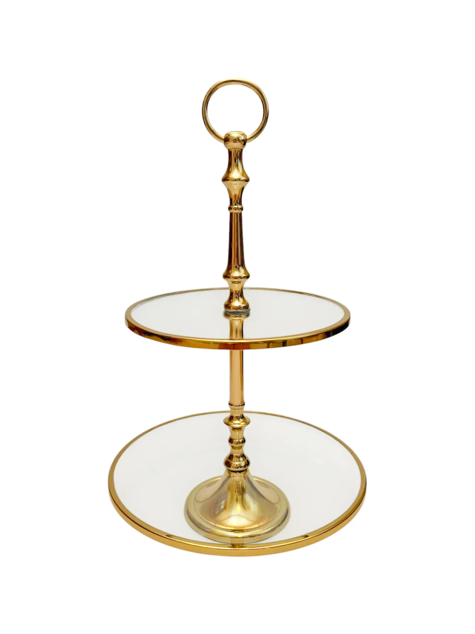 Gold and Glass 2-Tier Stand