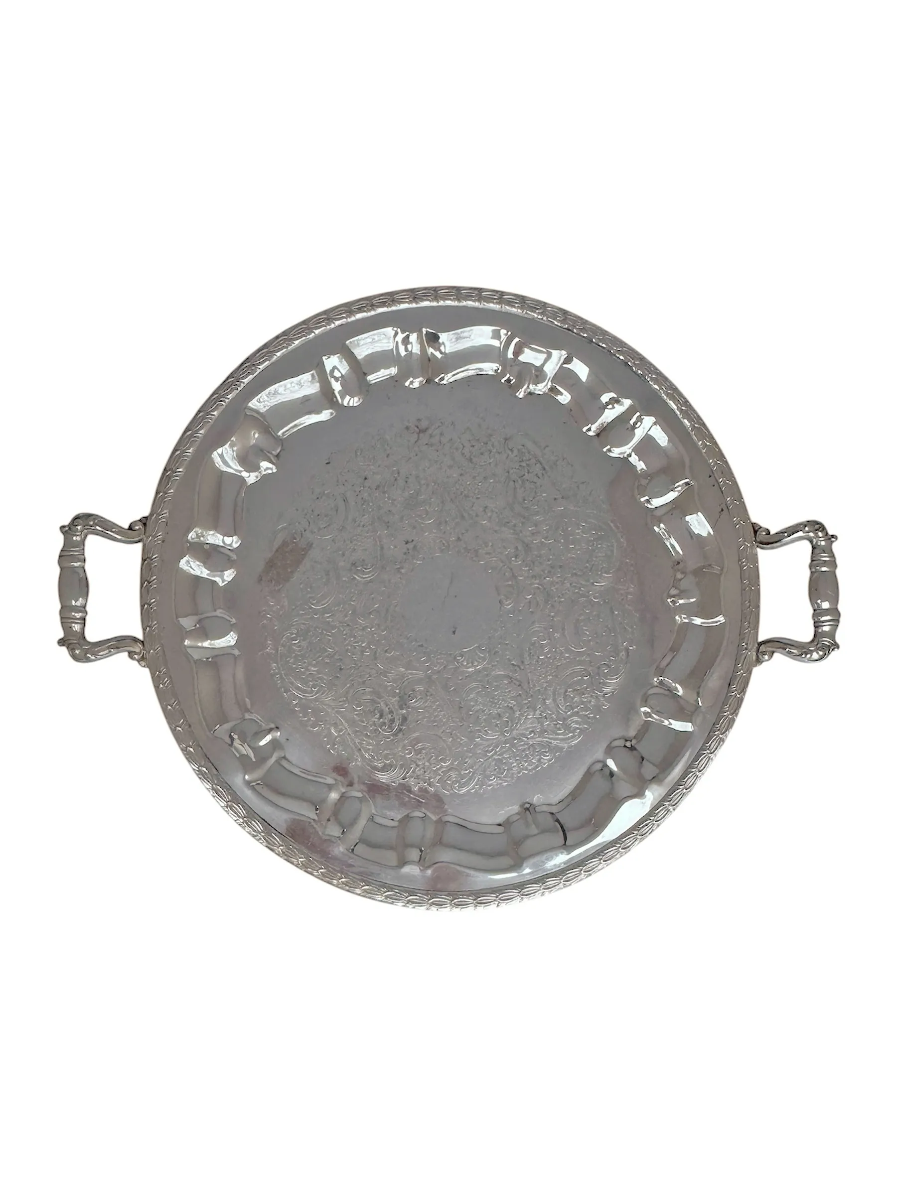 Medium Circle Silver Plated Tray 