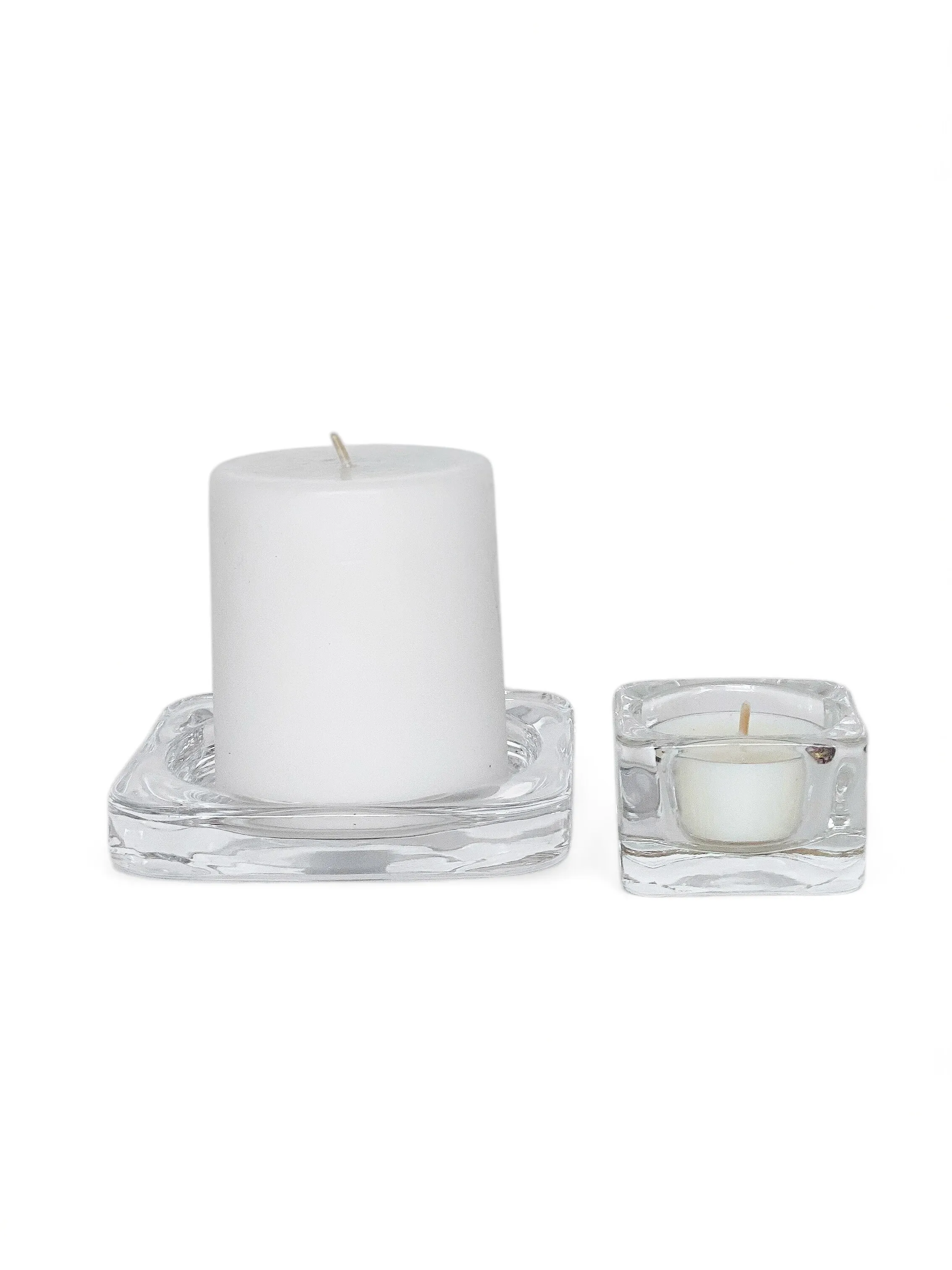 Large Glass Square Candle Holder