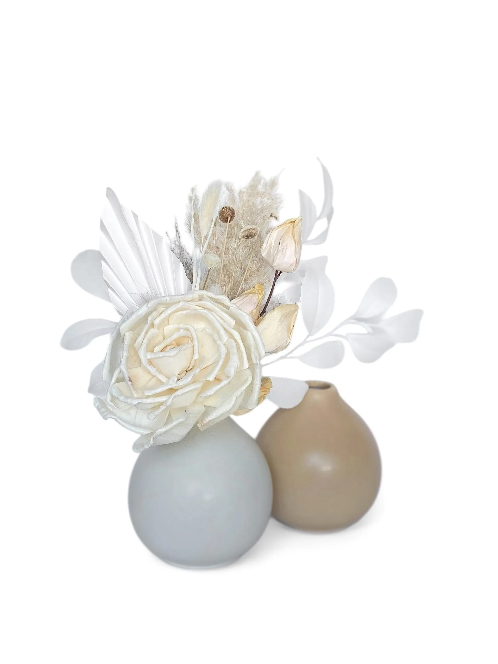 Beige & Light Gray Bud Vases
