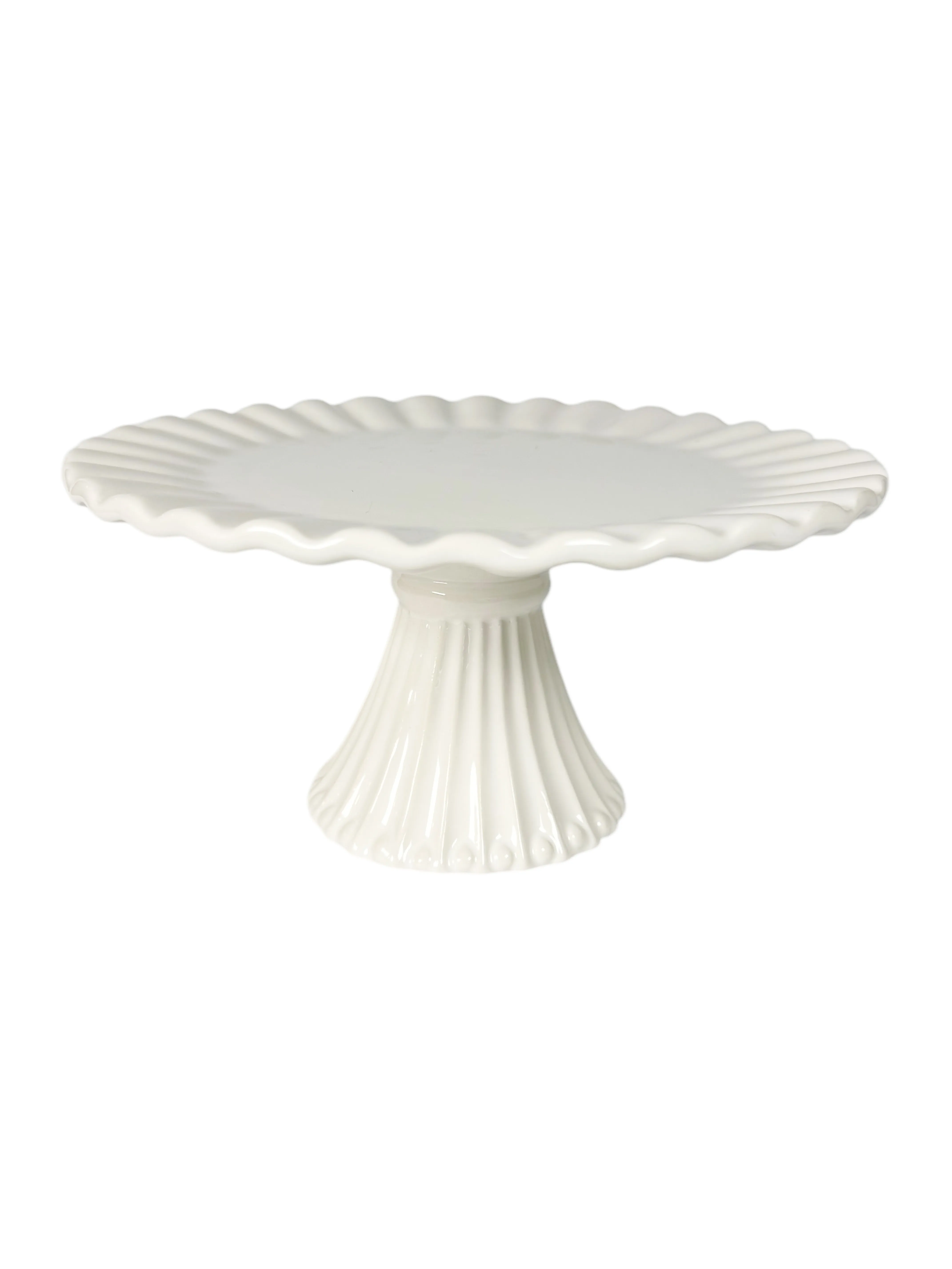 Small Wavy White Cake Stands