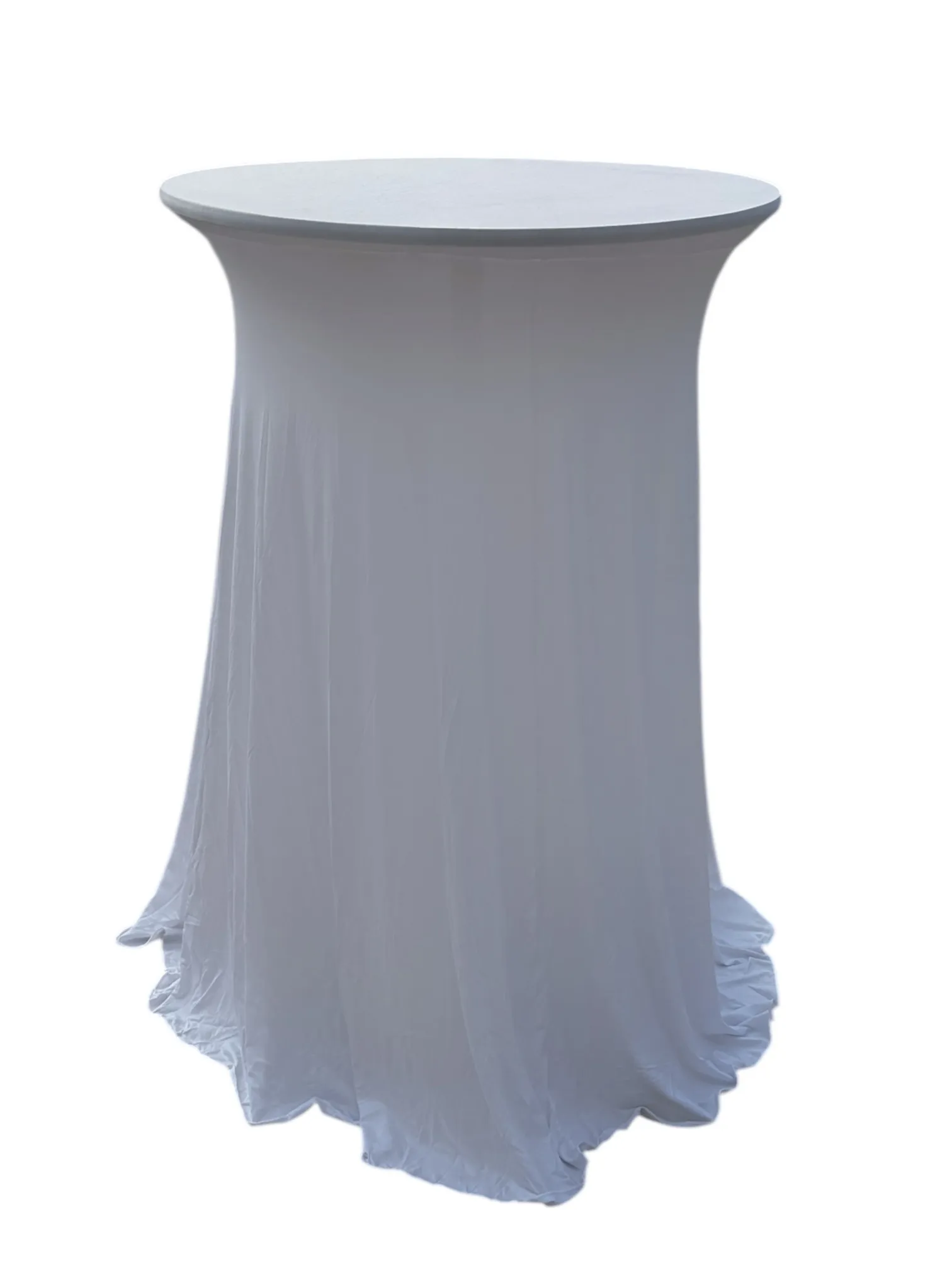 White Spandex Stretch Cocktail Table Cover