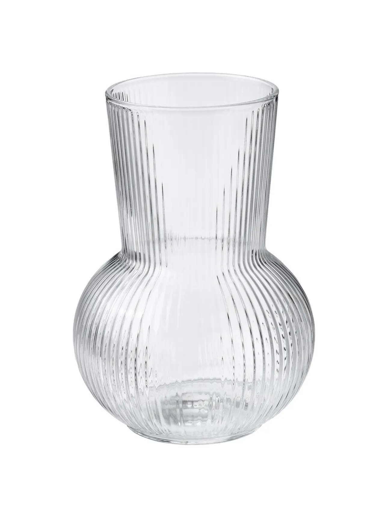 Ribbed Glass Vase 