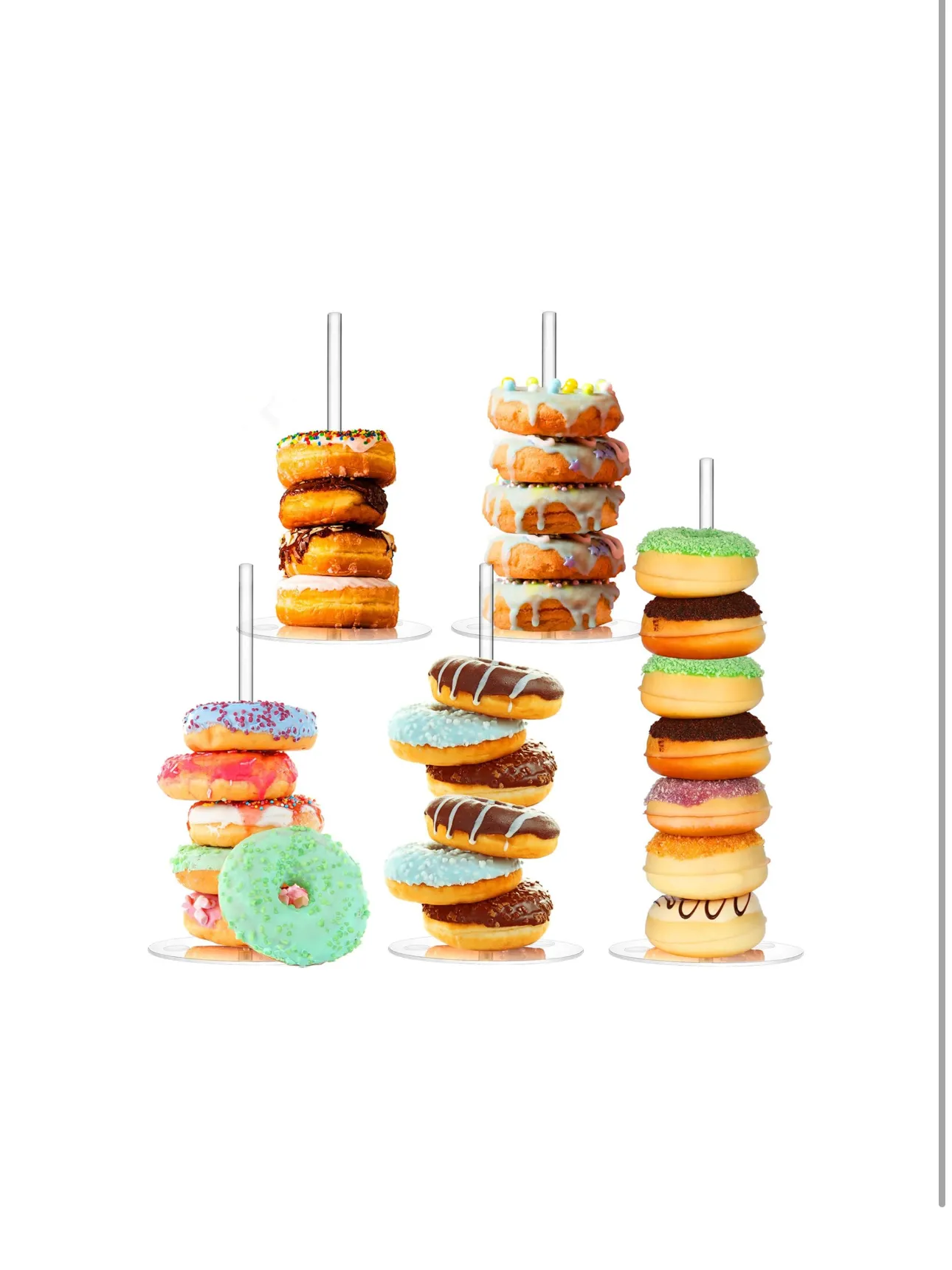 5pc Acrylic Donut Stands