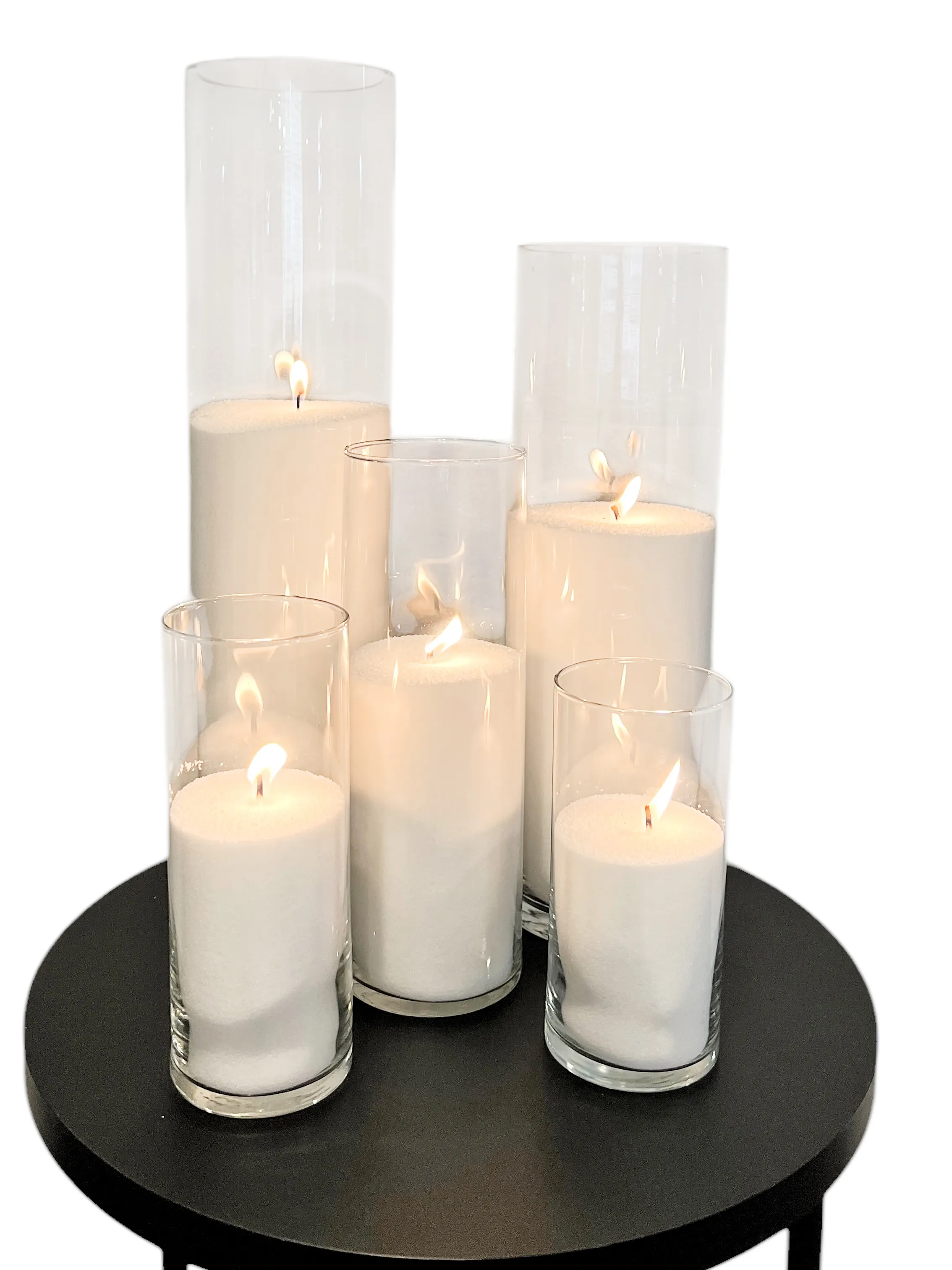 Cylinder Candle Vases w/Wax