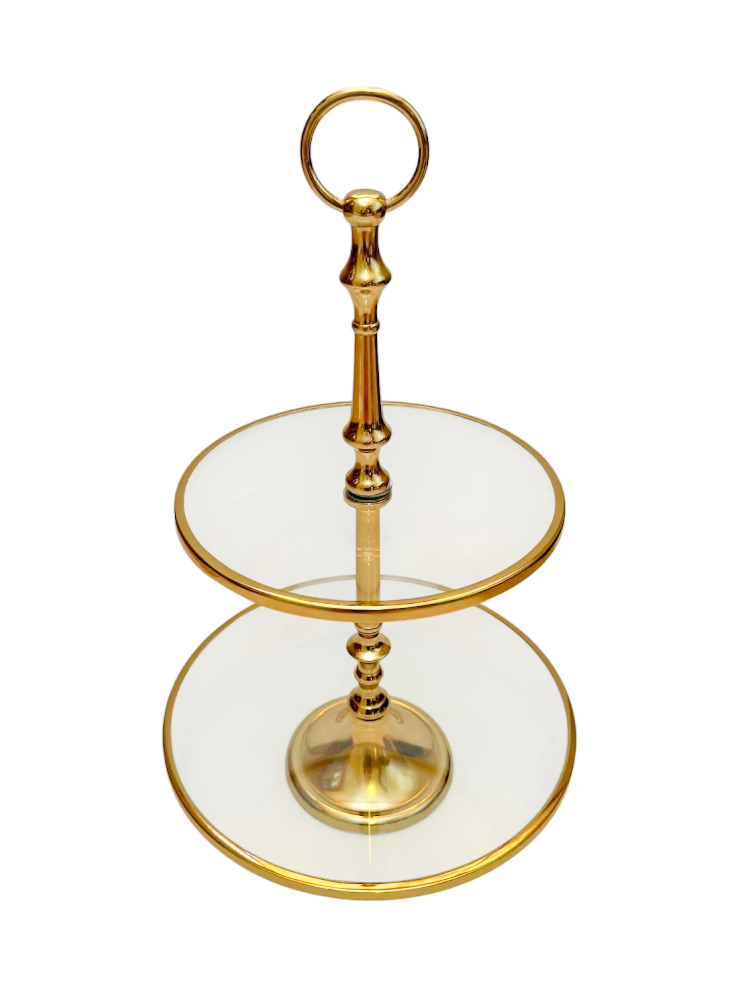 Gold and Glass 2-Tier Stand
