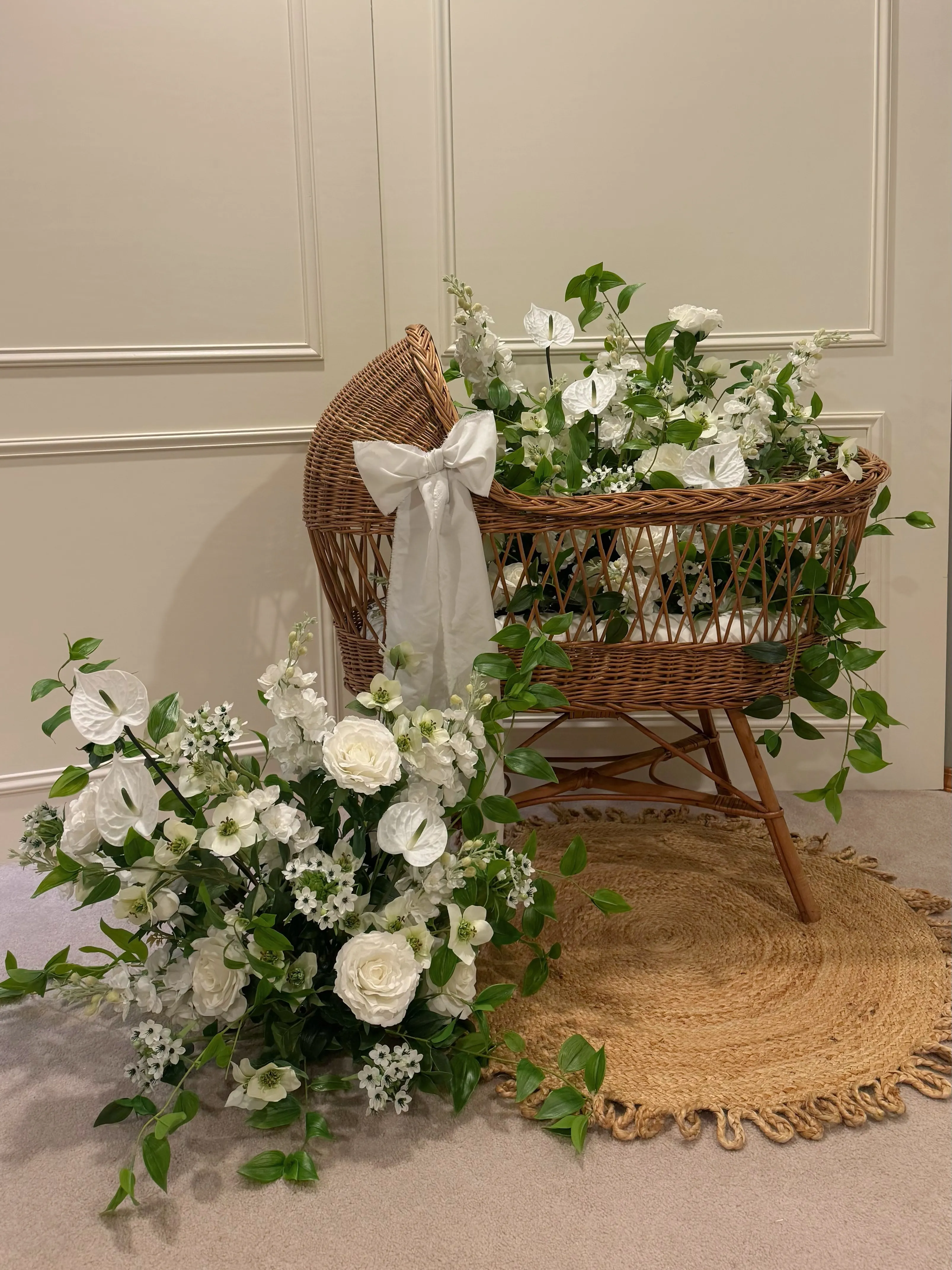 Flower Arrangements for Wicker Bassinet 