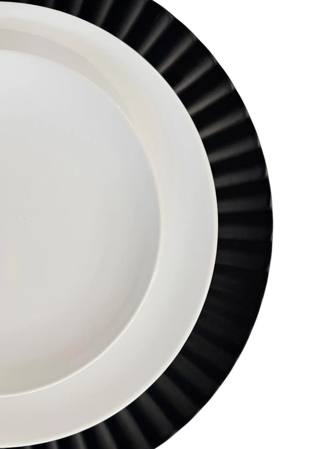 Black Ribbed Chargers