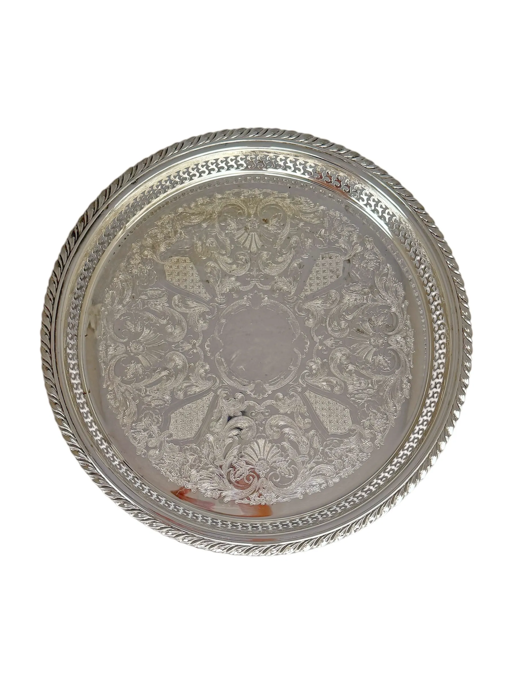 Medium Silver Plated Circle Tray 2