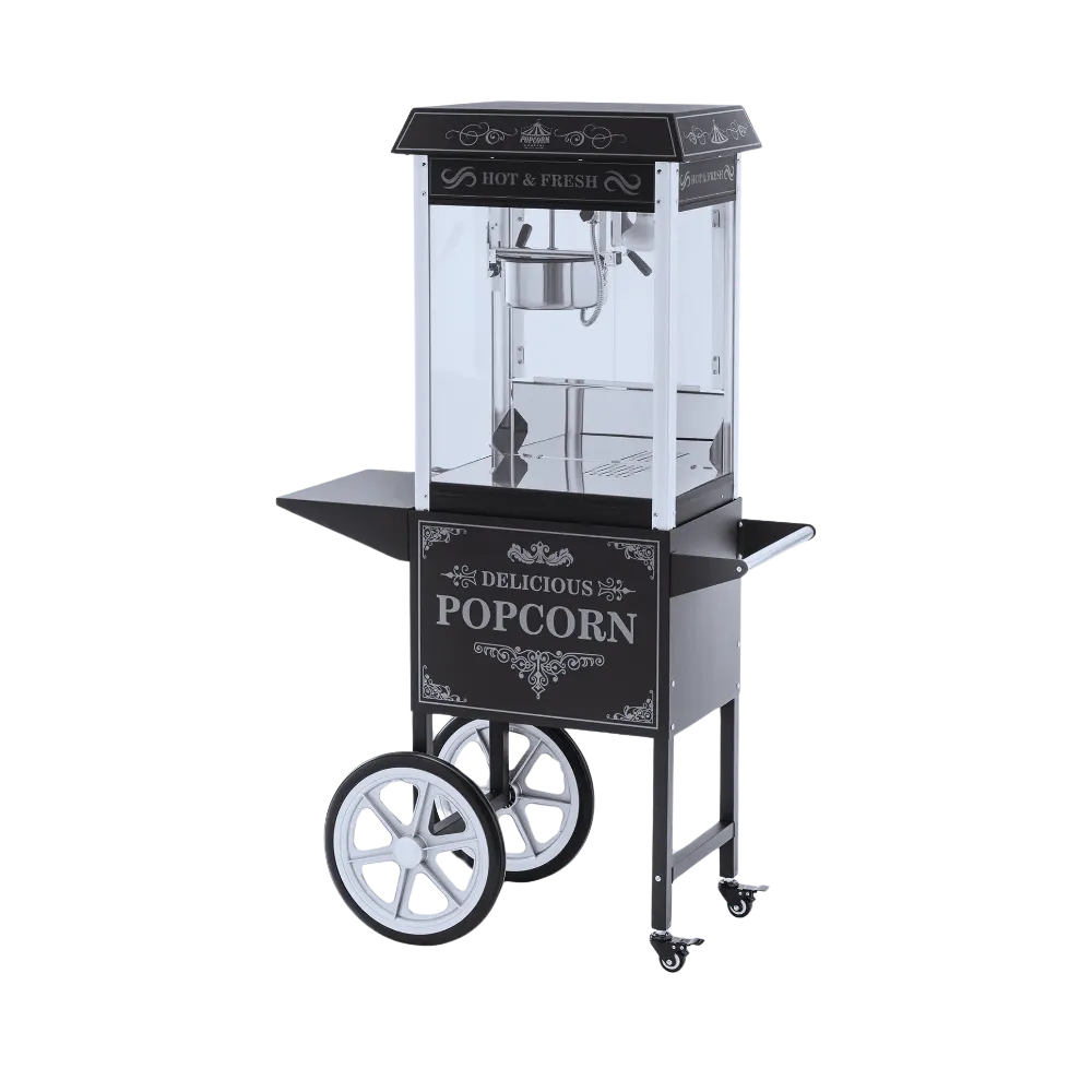 Popcornmaschine schwarz Retro