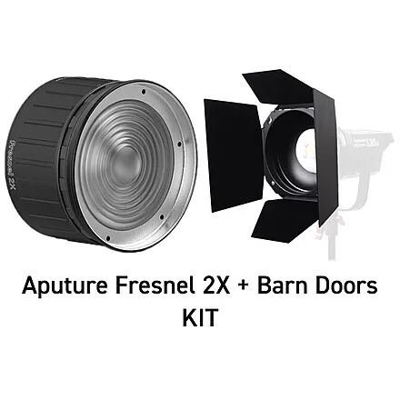 Aputure 2x Fresnel with barn doors