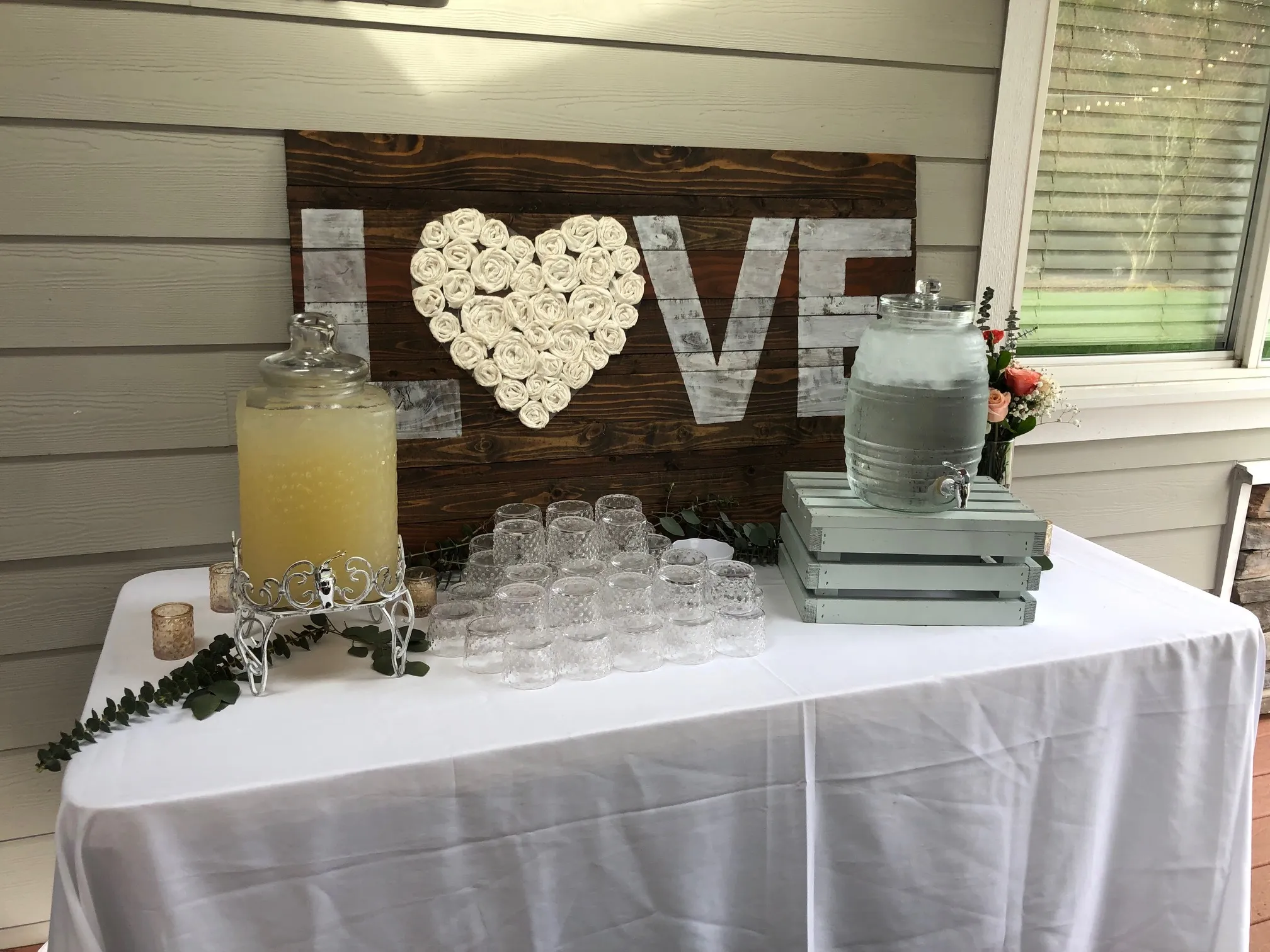 Love Rosette Large Wooden Sign 