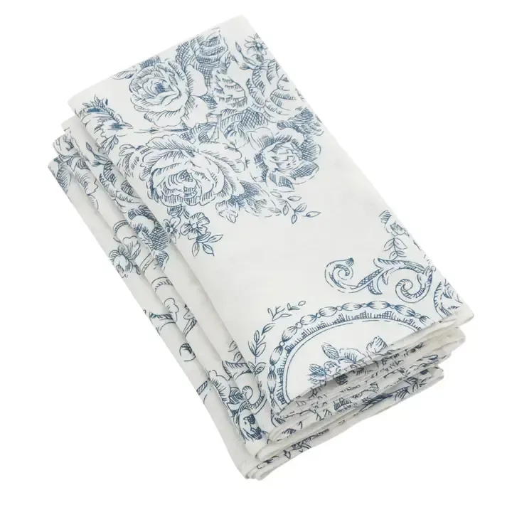 Indigo Toile Floral Napkin
