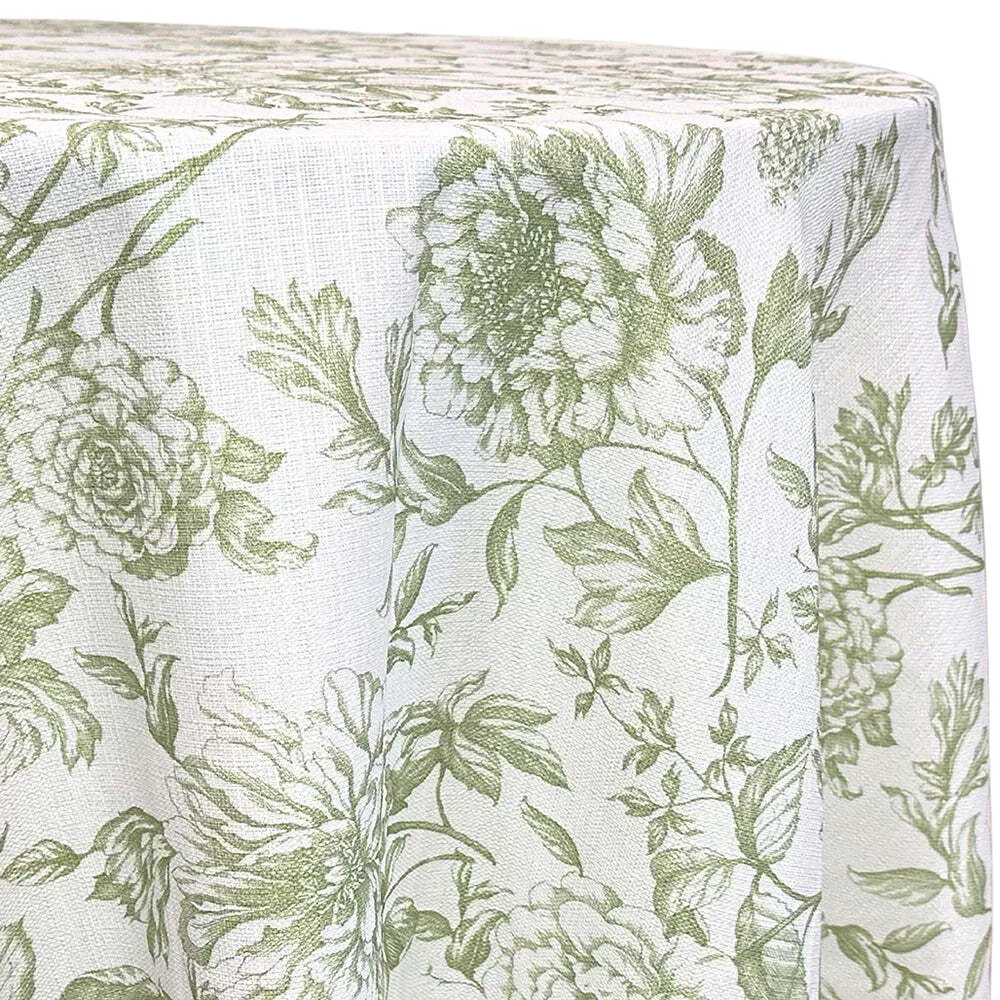 120'' Round Artistry Bloom Table Linen in Sage