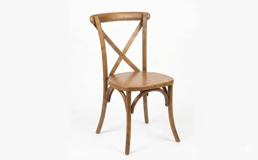 Antique Natural Wood Crossback Chair
