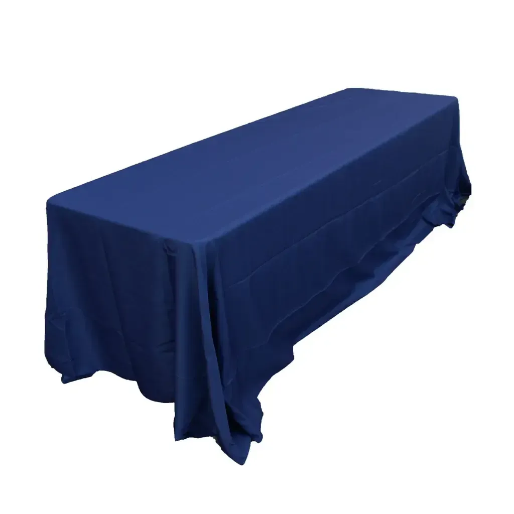 Navy Blue Rectangular Linen 