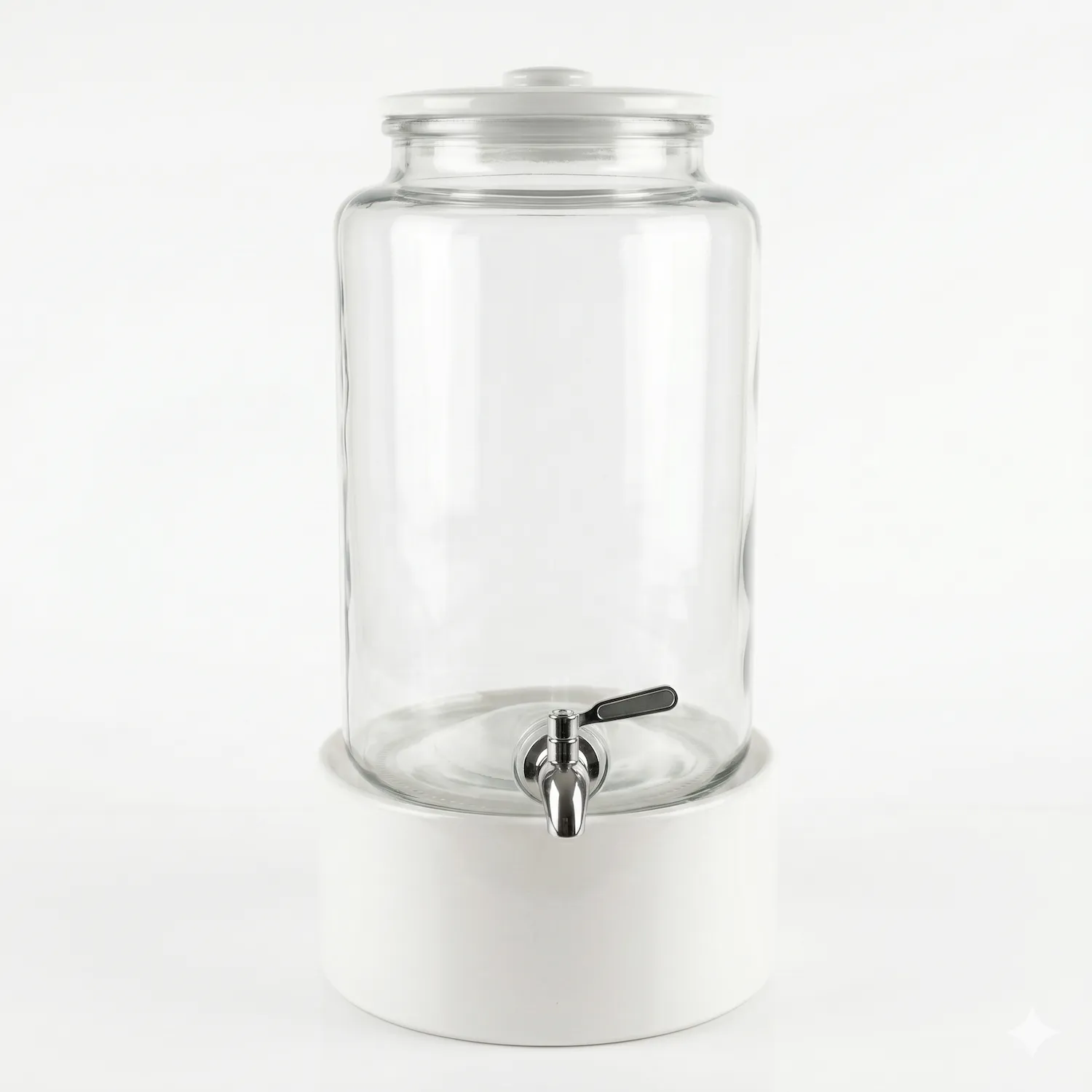 2.2-Gallon Glass Drink Dispenser with Ceramic Stand