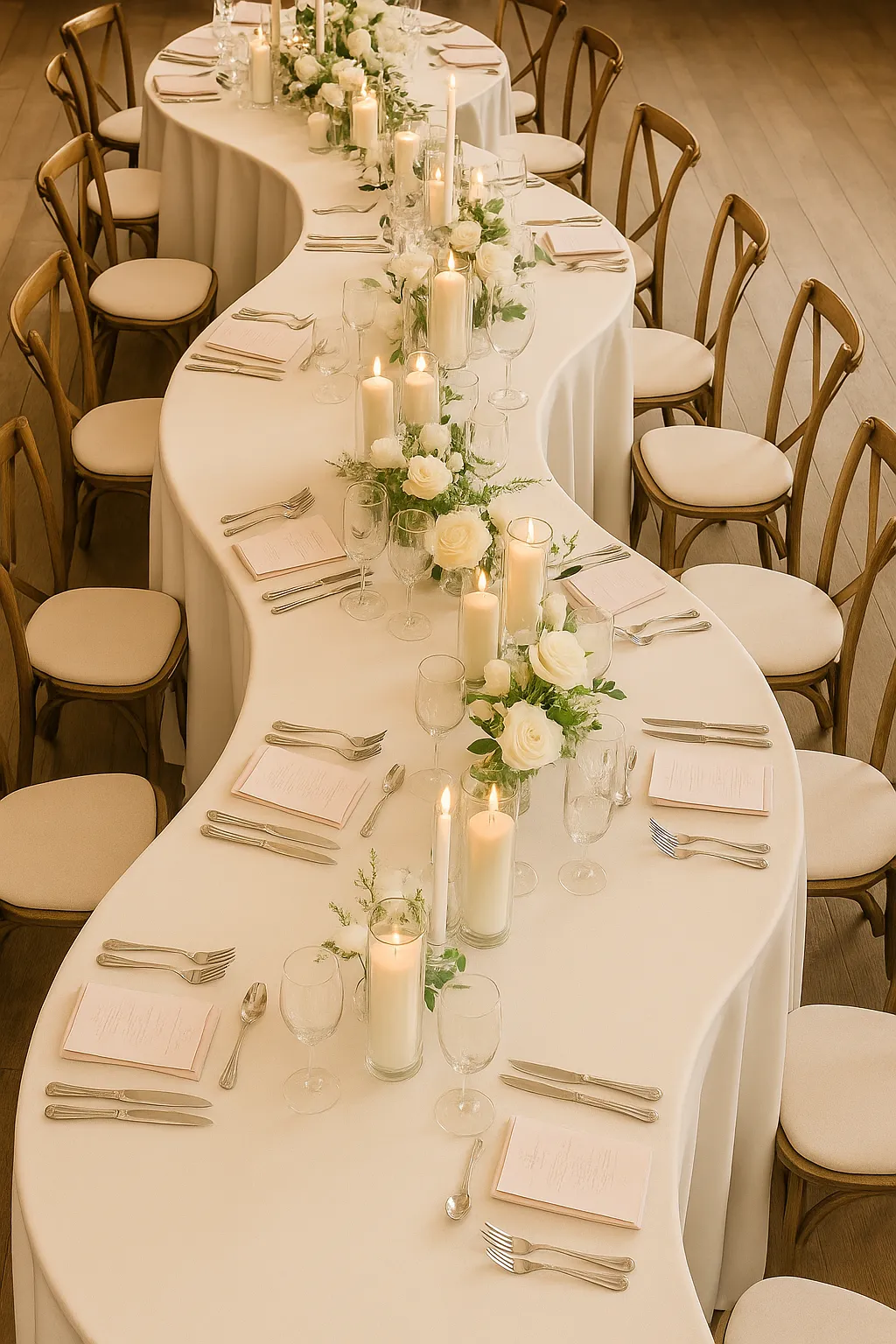 Wood Folding  7' Serpentine Table