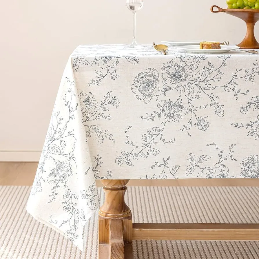 6' Black Rectangle Linen Tablecloth