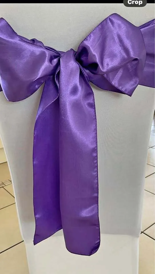 Purple Satin Chair Sash