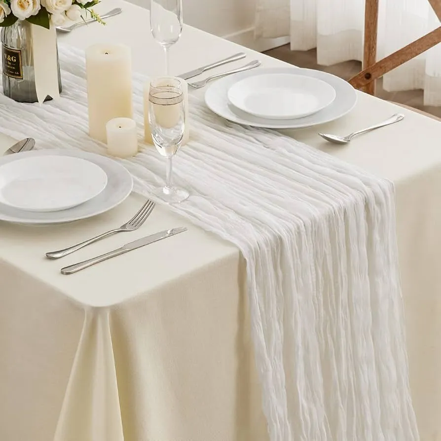 White Cheesecloth Table runner