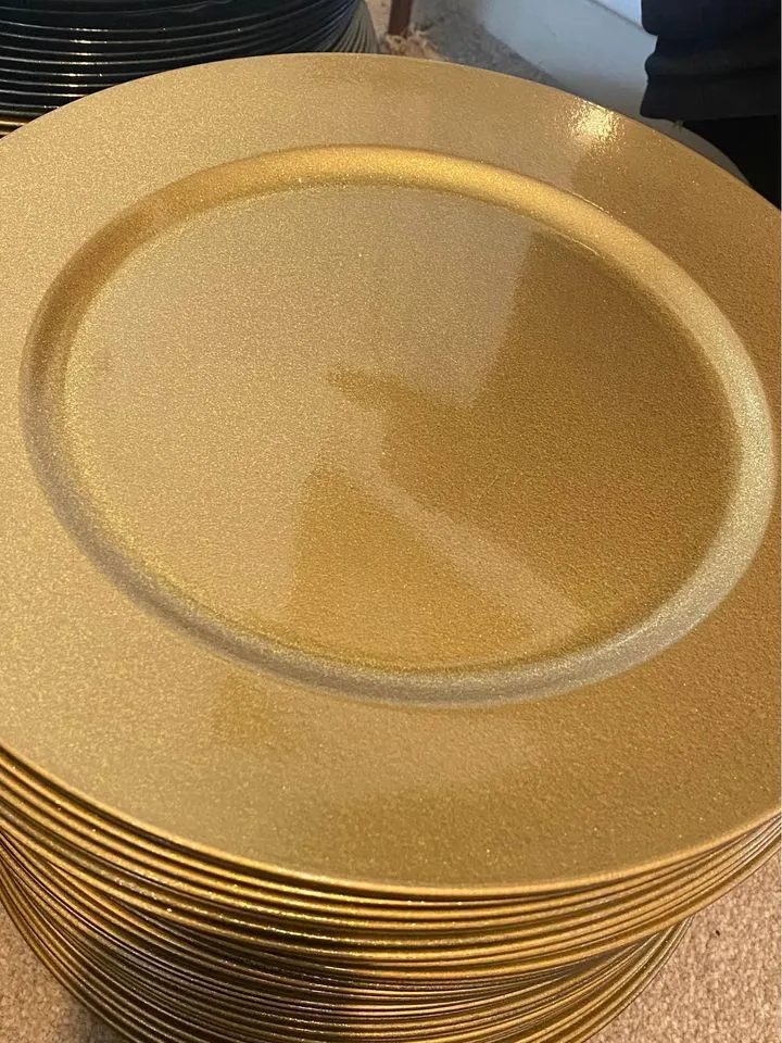 Gold colour charger plates