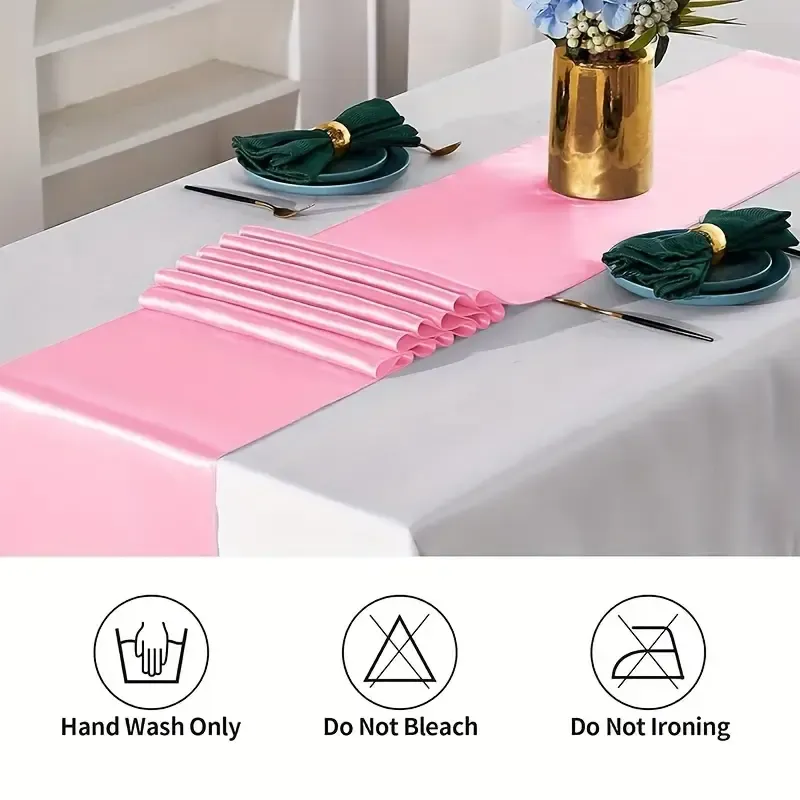 Pink satin style Table Runner