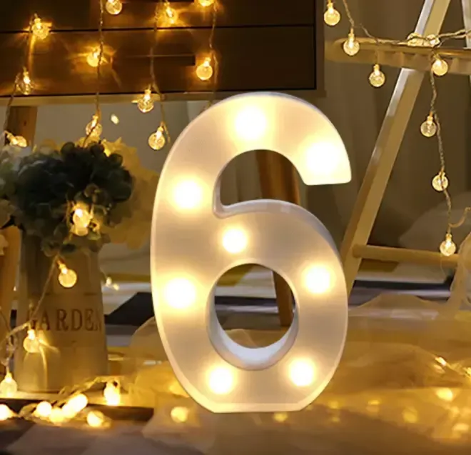 Illuminated number 6
