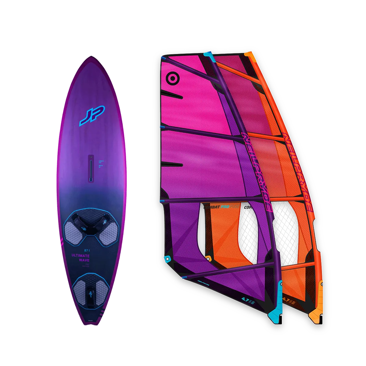Pro Windsurf Wave Set 1 Board 2 Sails