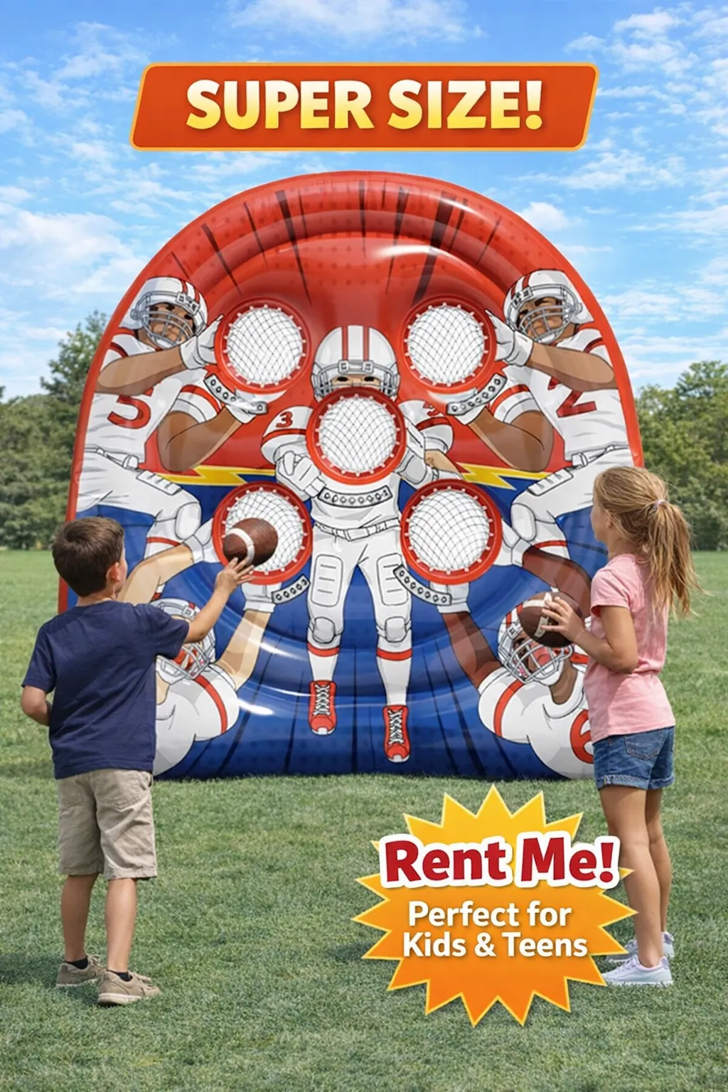 6FT Giant Inflatable Football Target Toss Game